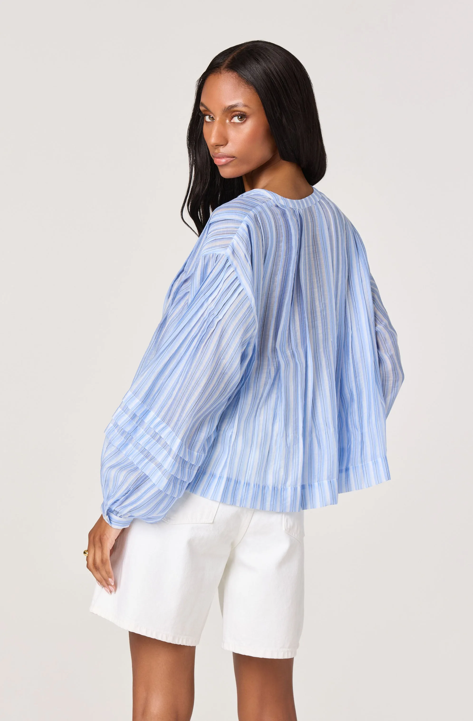 Ericka Striped Balloon Sleeve Blouse sold by Astr product image thumbnail 2