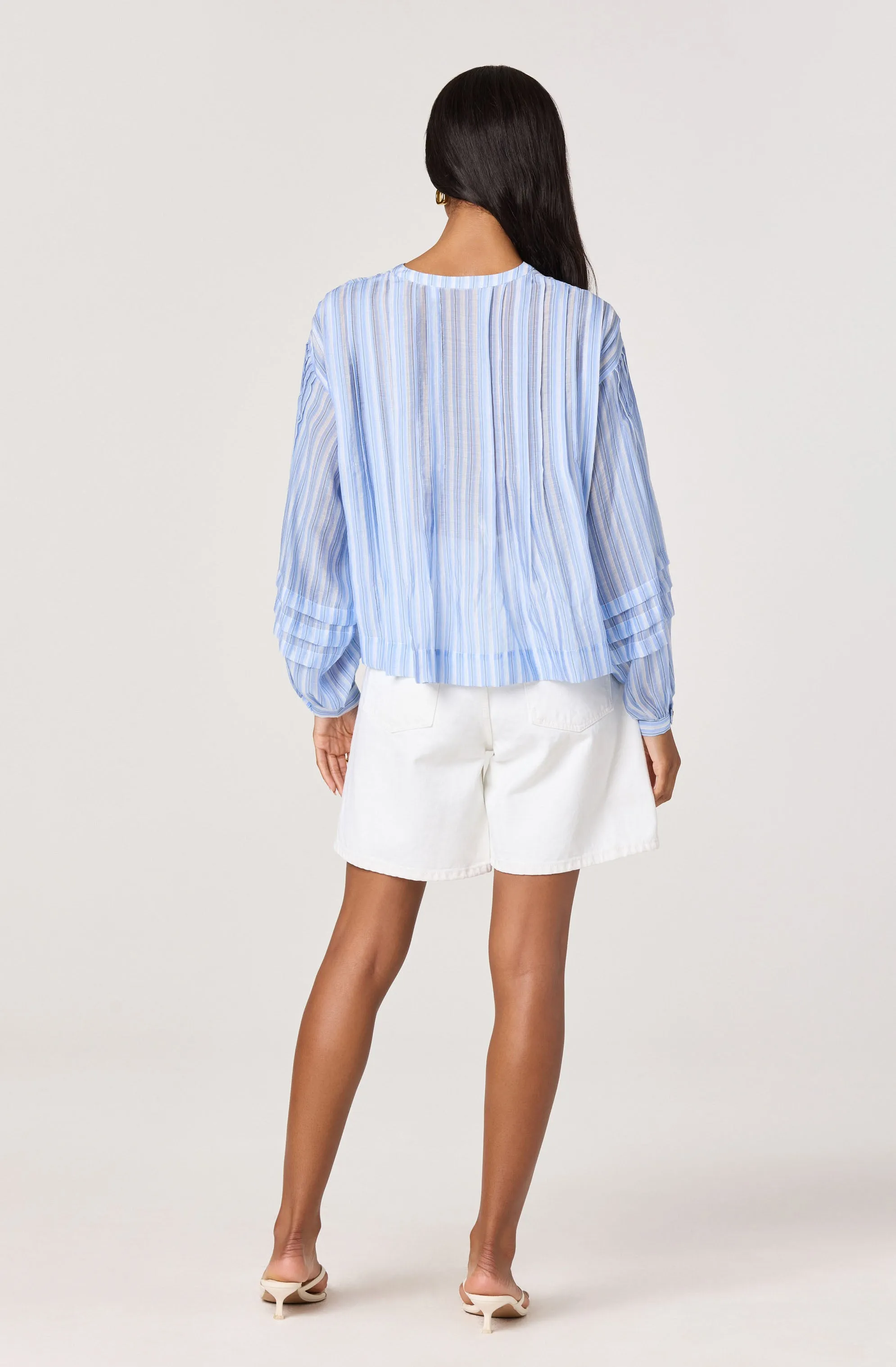 Ericka Striped Balloon Sleeve Blouse sold by Astr product image thumbnail 4