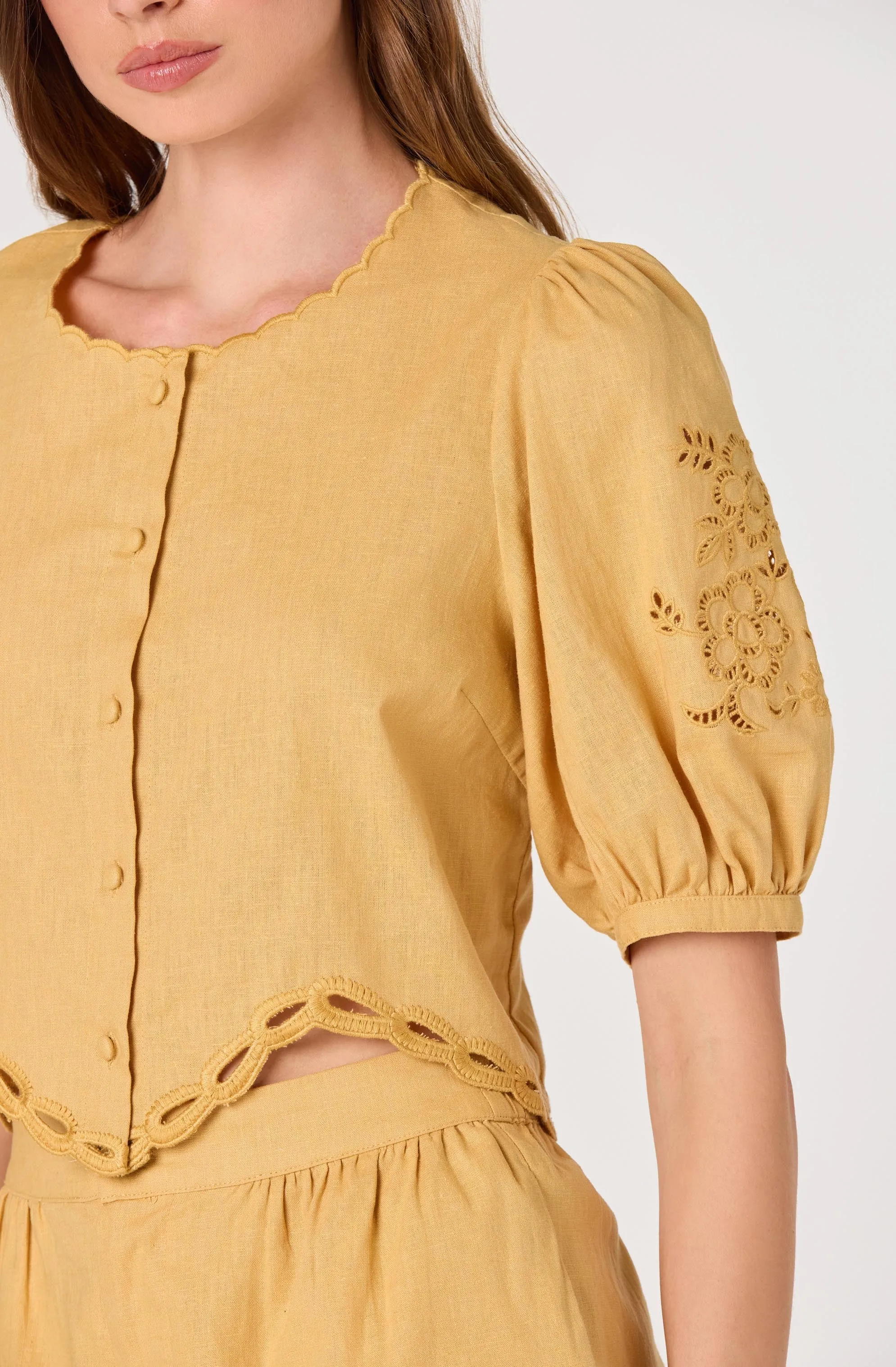 Joellyn Embroidered Puff Sleeve Top sold by Astr product image thumbnail 4