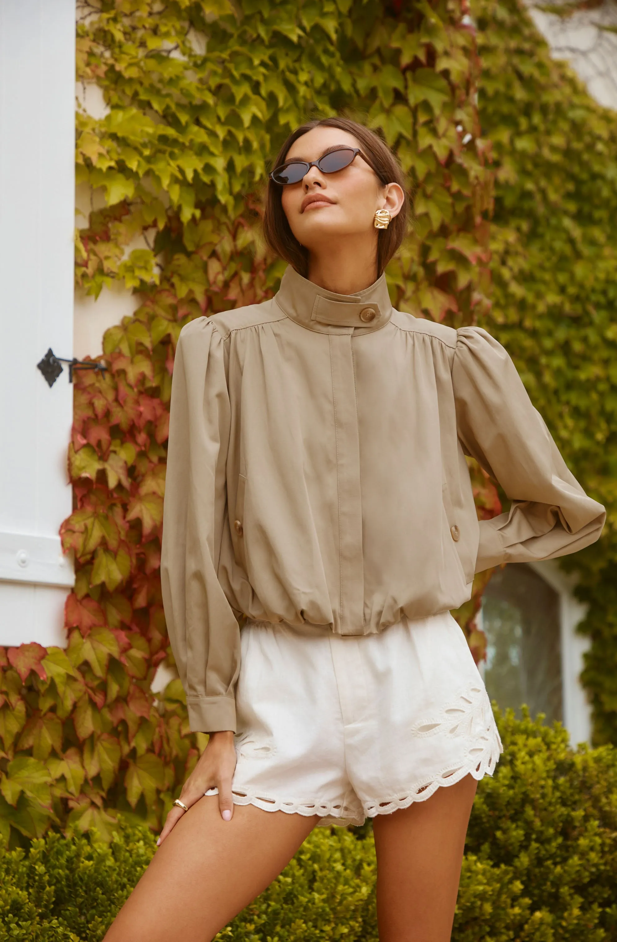 Estero Gathered Sleeve Bomber Jacket sold by Astr