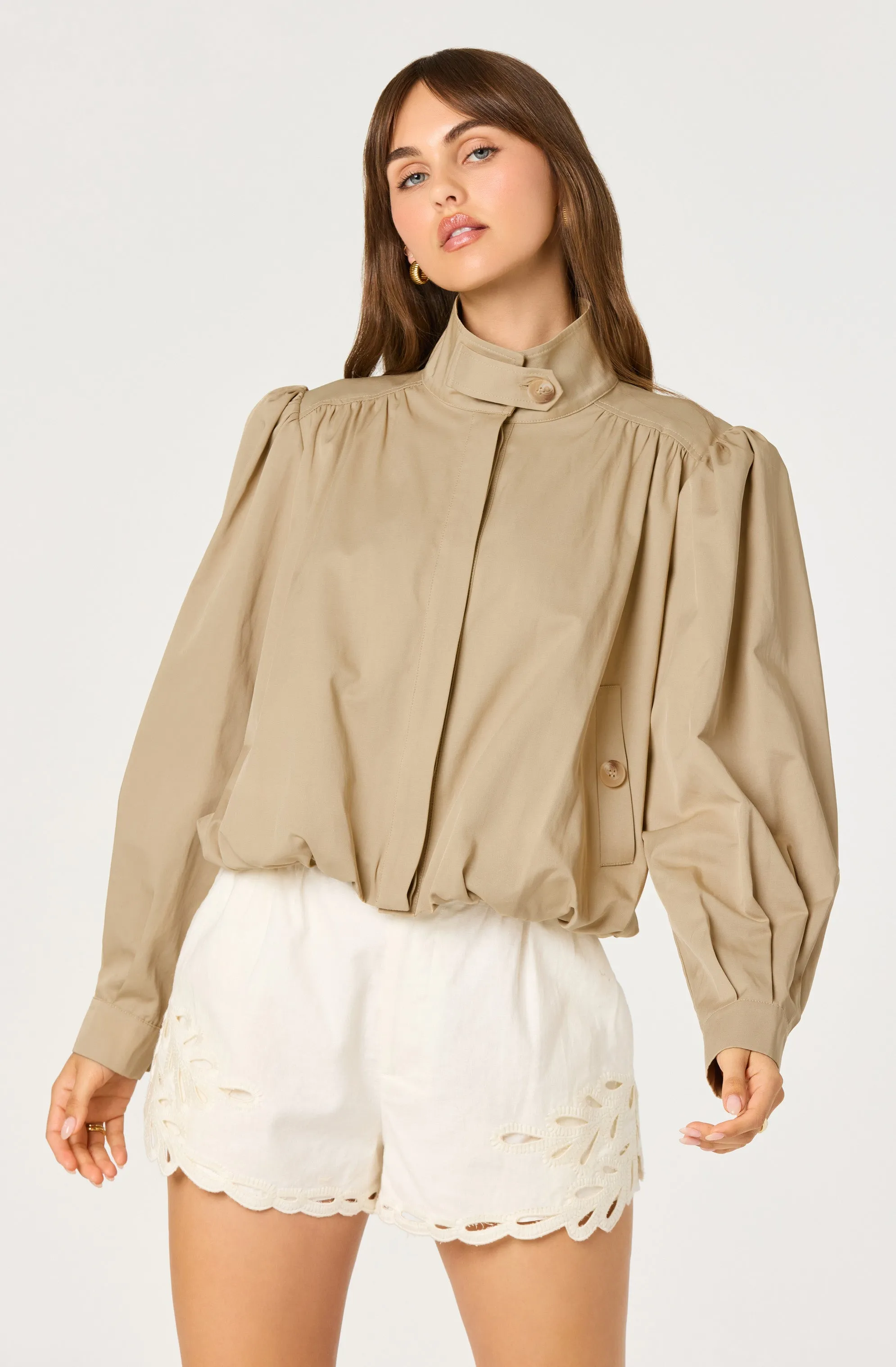 Estero Gathered Sleeve Bomber Jacket sold by Astr product image thumbnail 5