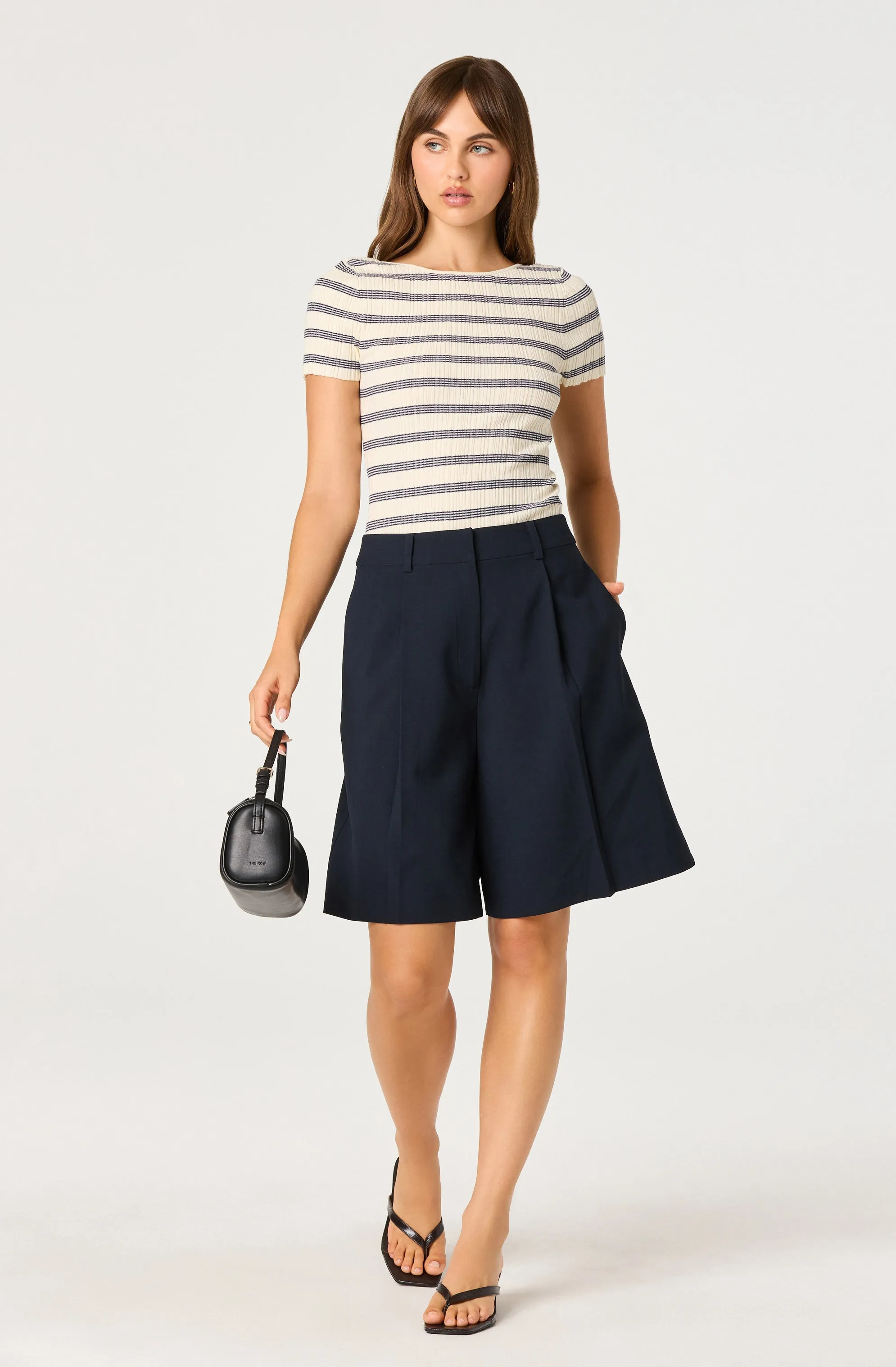 Nikola Striped Ribbed Scoop Back Sweater Top sold by Astr product image thumbnail 3