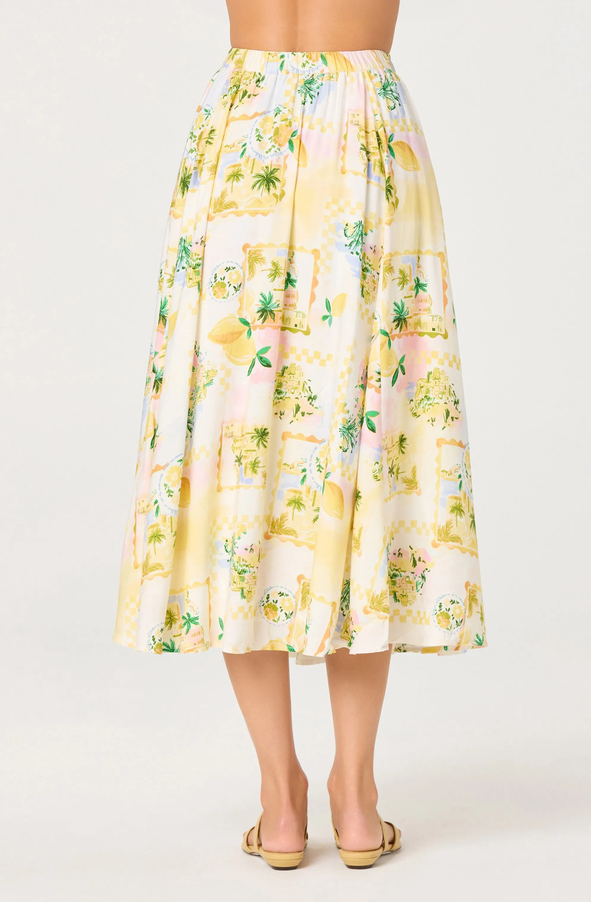 Kaleigh Paradise Print Gathered Midi Skirt sold by Astr product image thumbnail 2