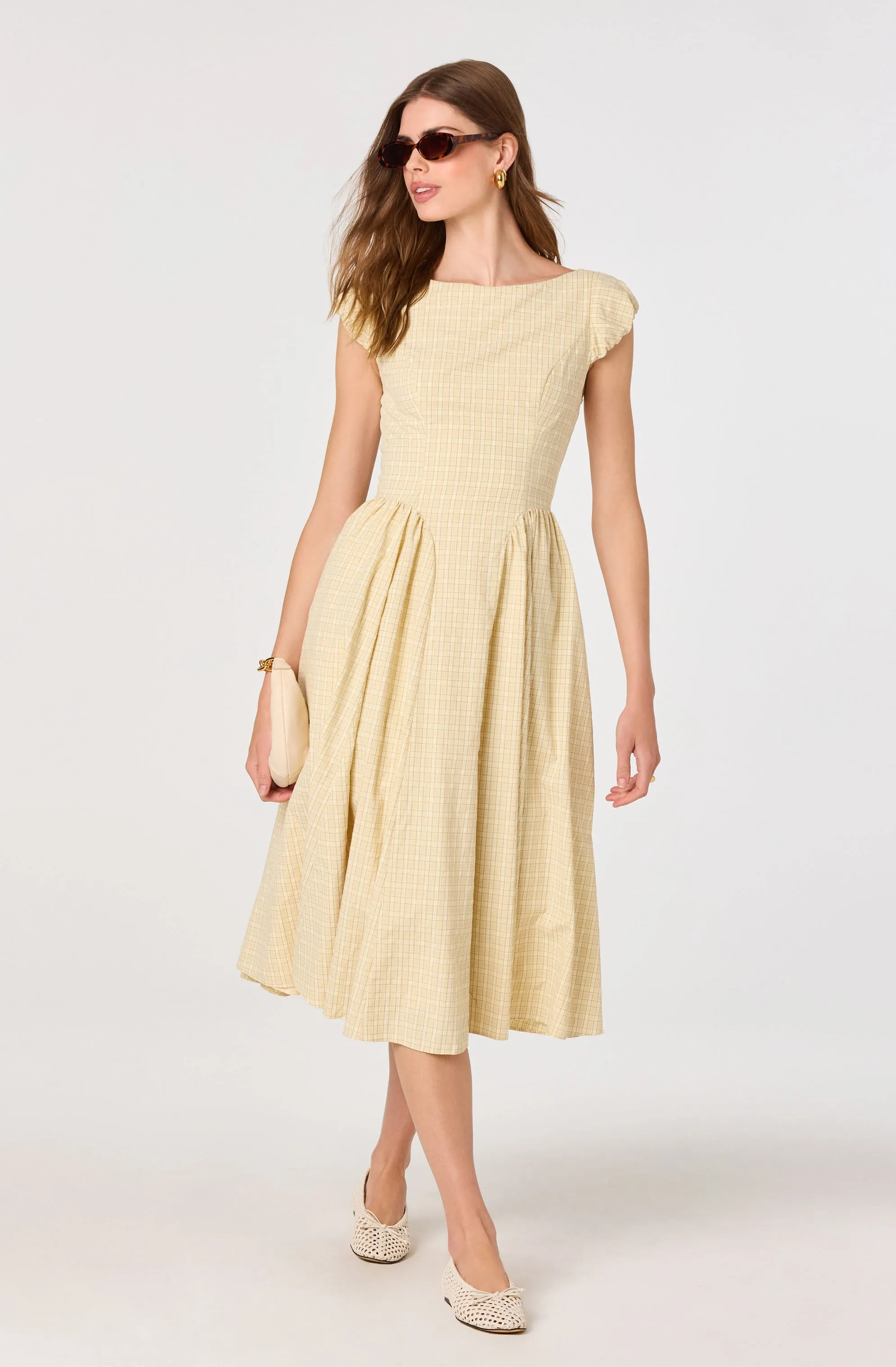 Emalee Plaid A-Line Midi Dress sold by Astr product image thumbnail 2