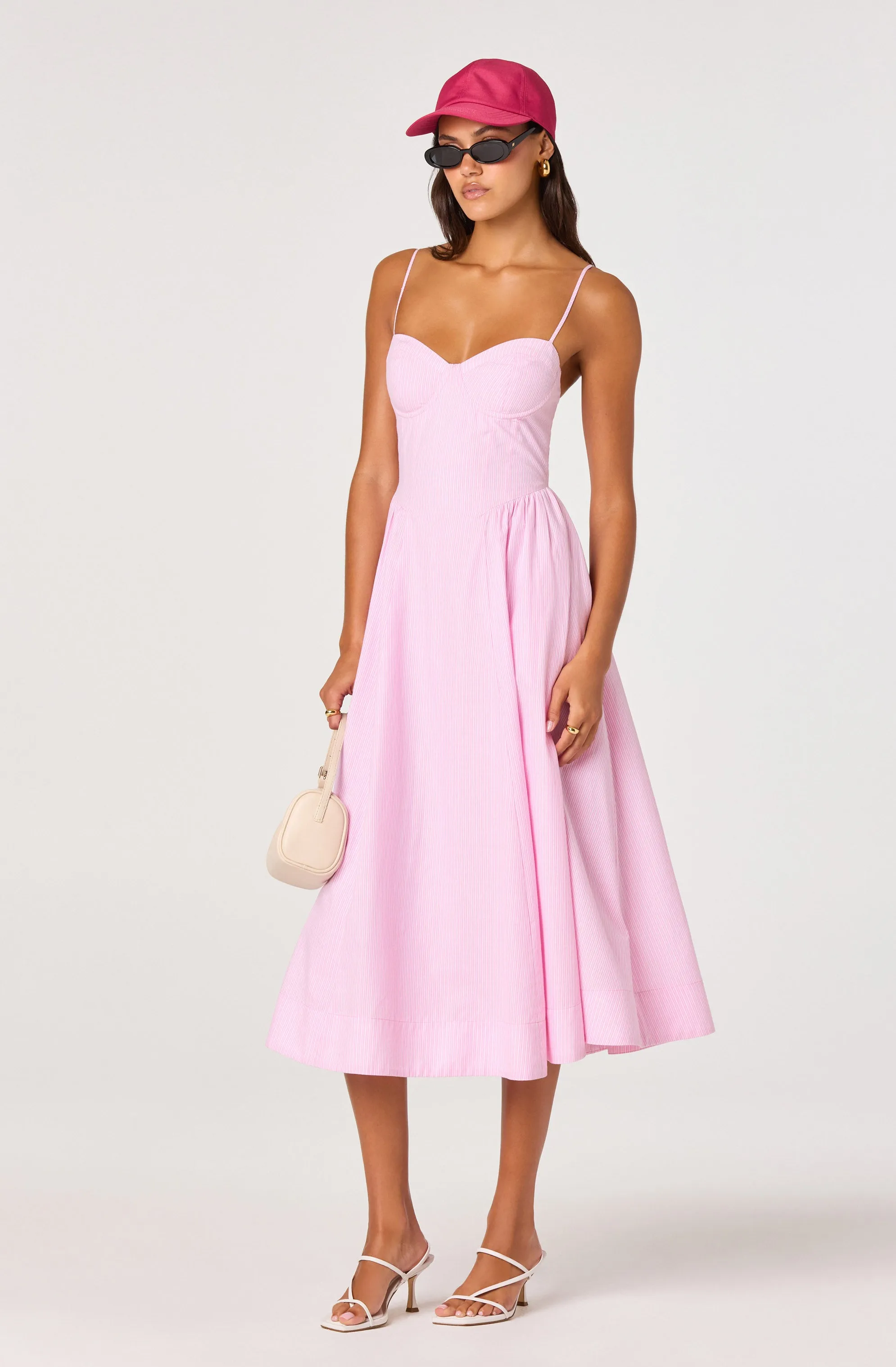 Bellamy Striped Sweetheart A-Line Midi Dress sold by Astr product image thumbnail 4
