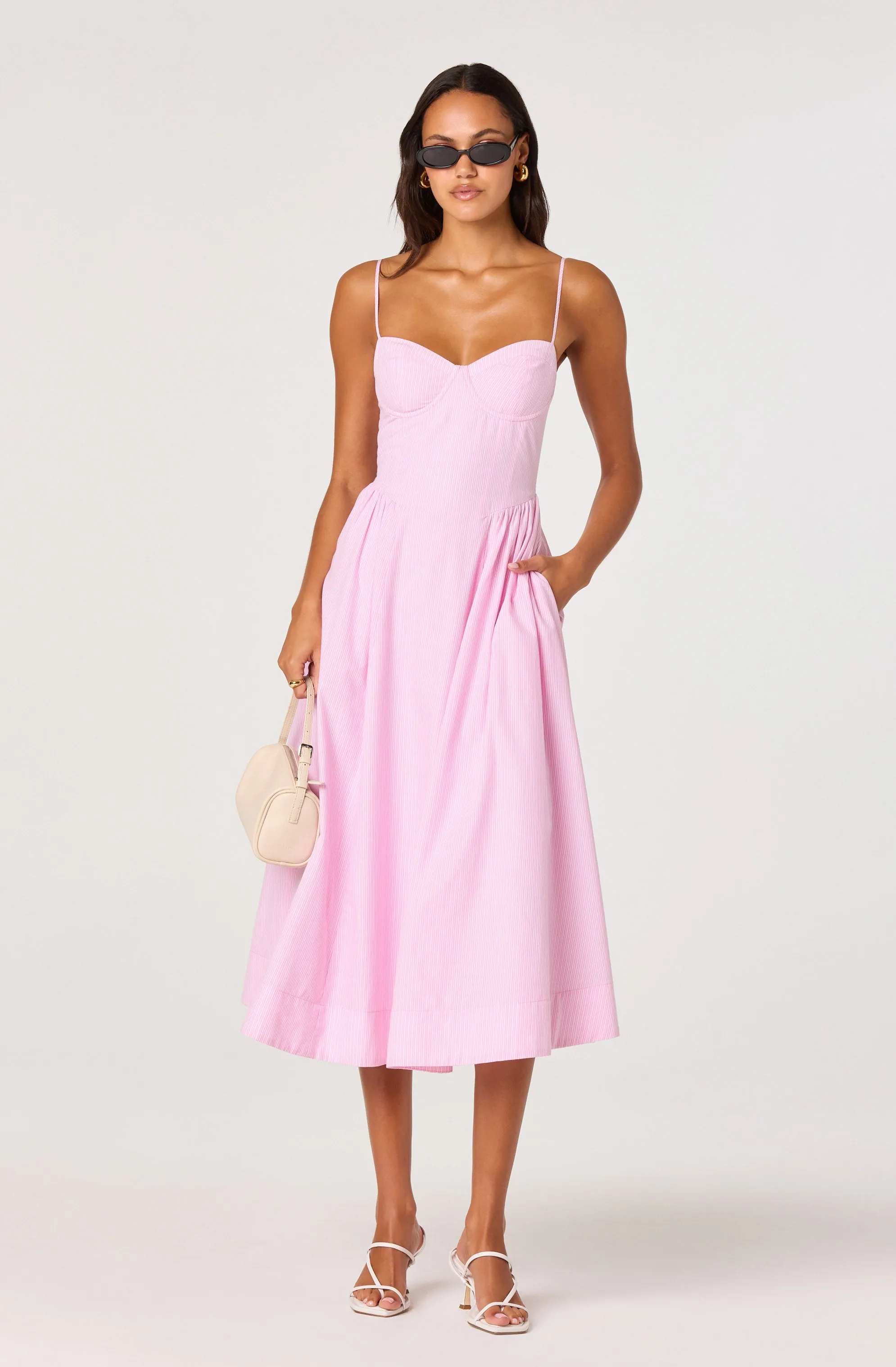 Bellamy Striped Sweetheart A-Line Midi Dress sold by Astr product image thumbnail 2