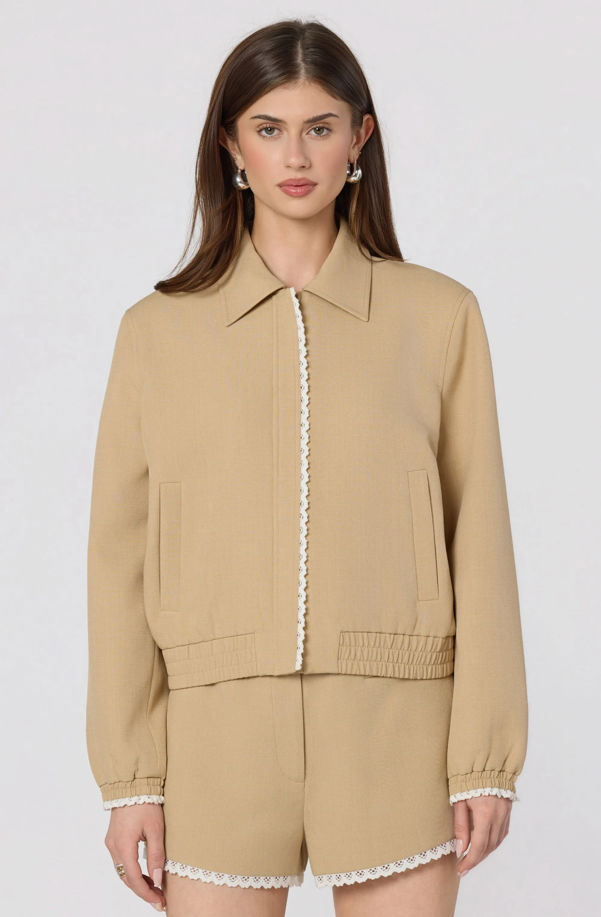 Reid Scallop Trim Bomber Jacket sold by Astr product image thumbnail 5