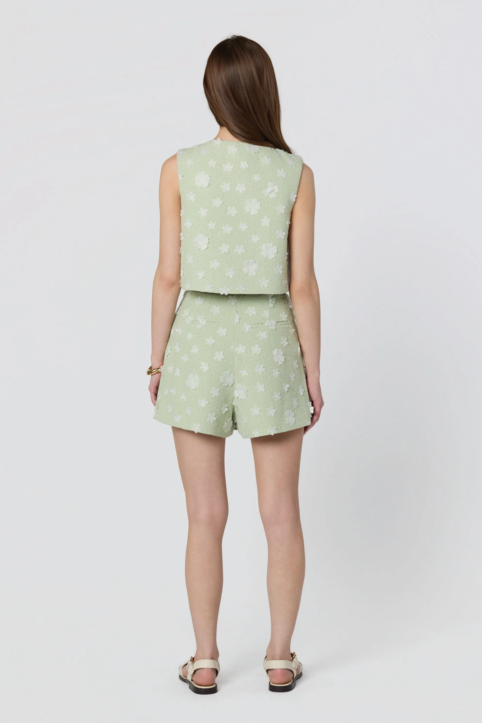 Janell Floral Applique Cropped Vest sold by Astr product image thumbnail 3