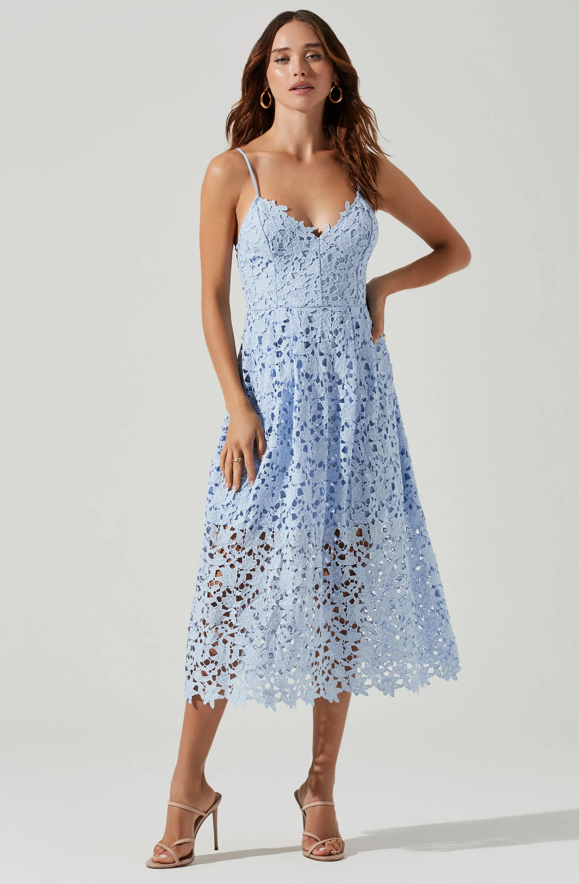 Lace A Line Midi Dress sold by Astr product image thumbnail 3