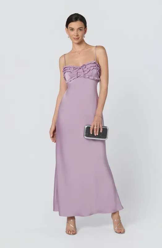 Jade Ruffle Trim Maxi Dress sold by Astr