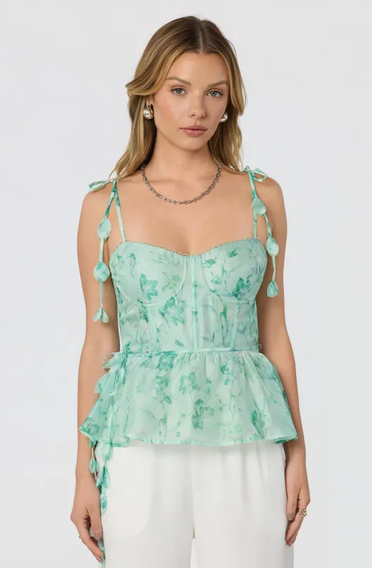 Halcyon Floral Bustier Top made by Astr