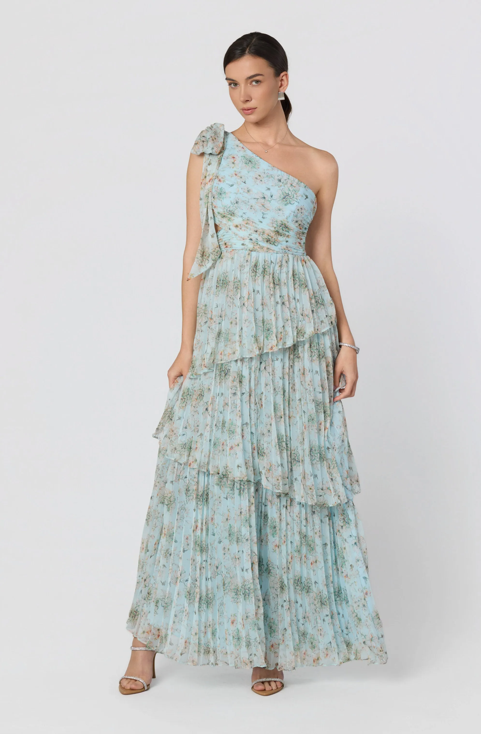 Tearra Floral One-Shoulder Tiered Maxi Dress sold by Astr product image thumbnail 2