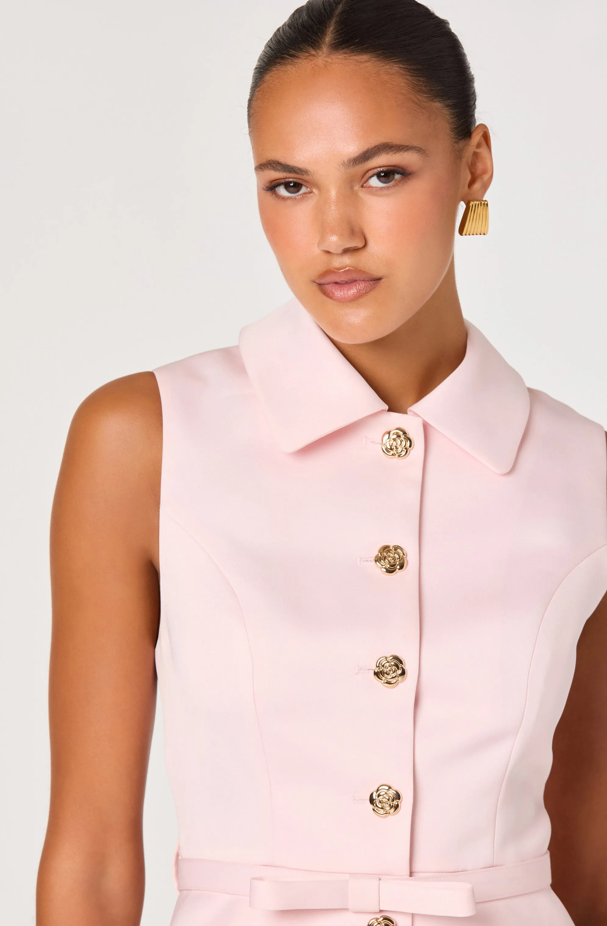 Jamia Peplum Button-Front Mini Dress sold by Astr product image thumbnail 3