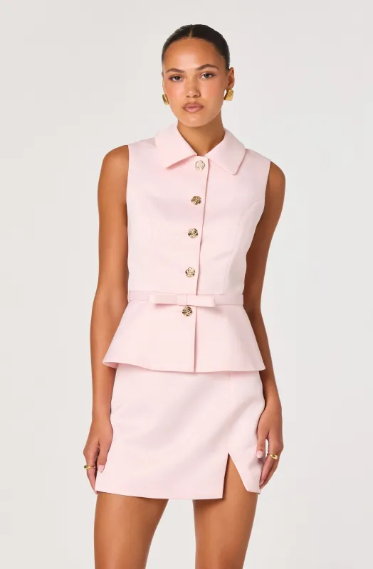 Jamia Peplum Button-Front Mini Dress sold by Astr