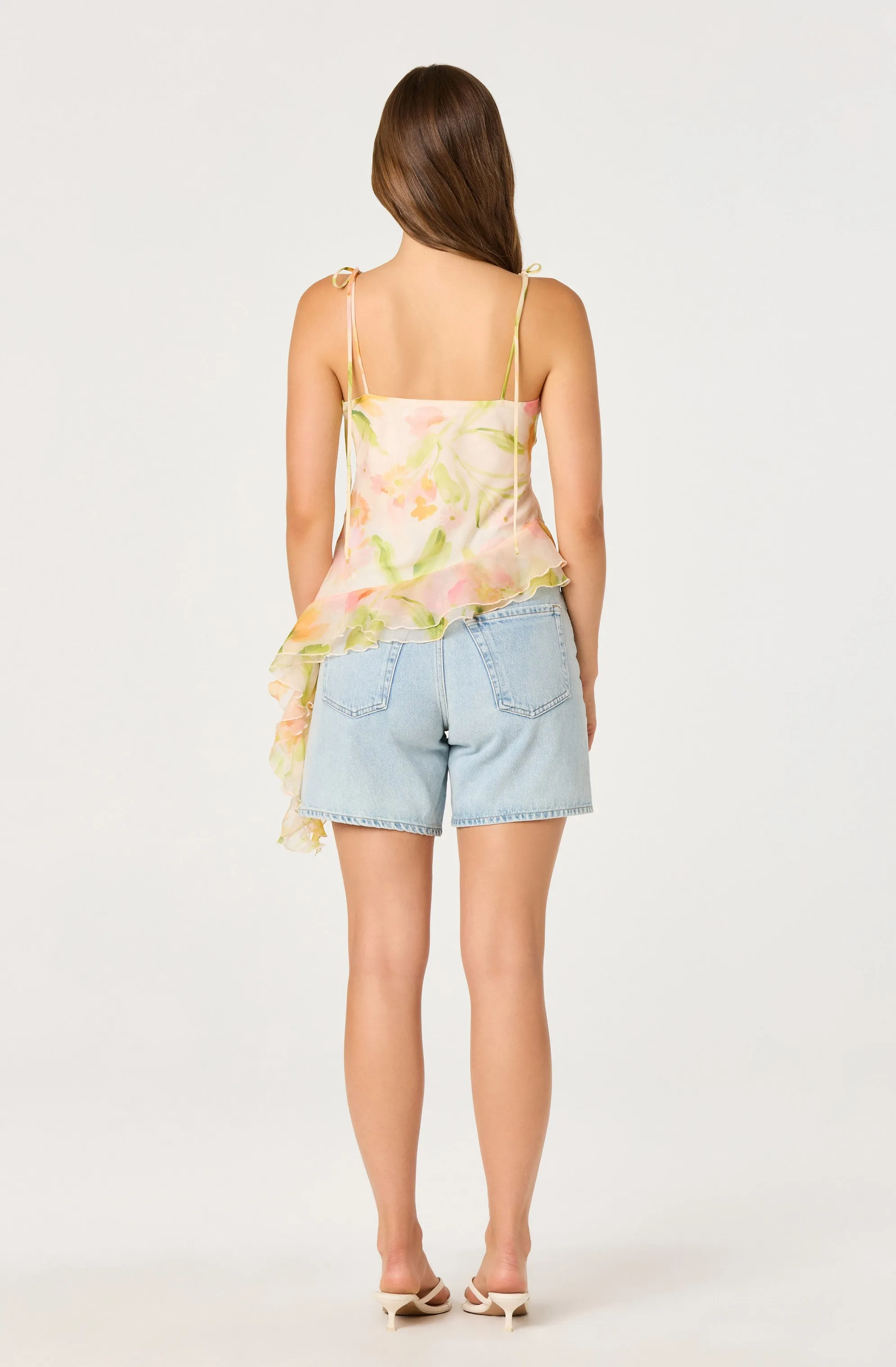 Mejra Floral Ruffle Asymmetric Cami sold by Astr product image thumbnail 3