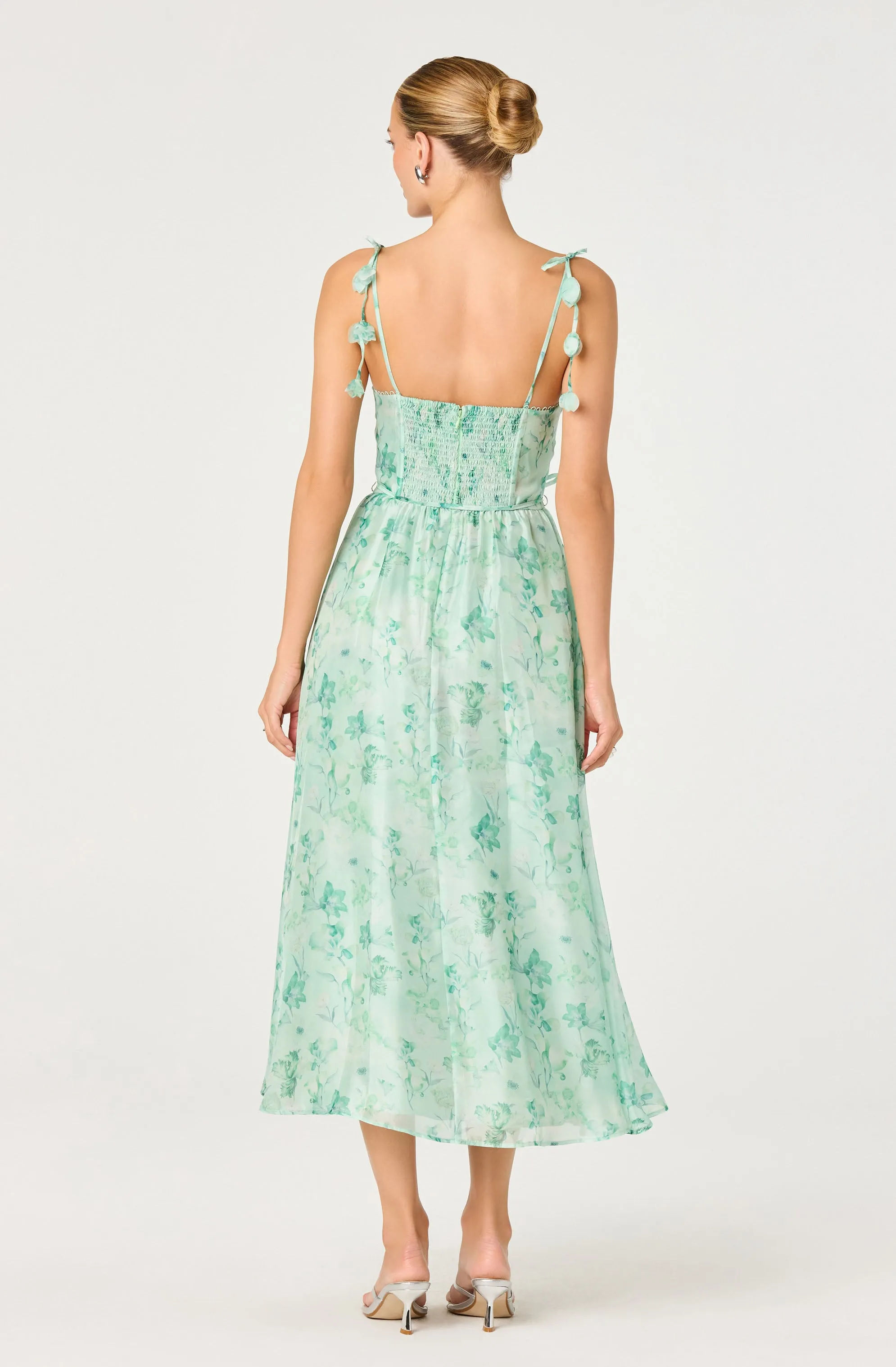 Halcyon Floral 3D Flower Appliqué Midi Dress sold by Astr product image thumbnail 3