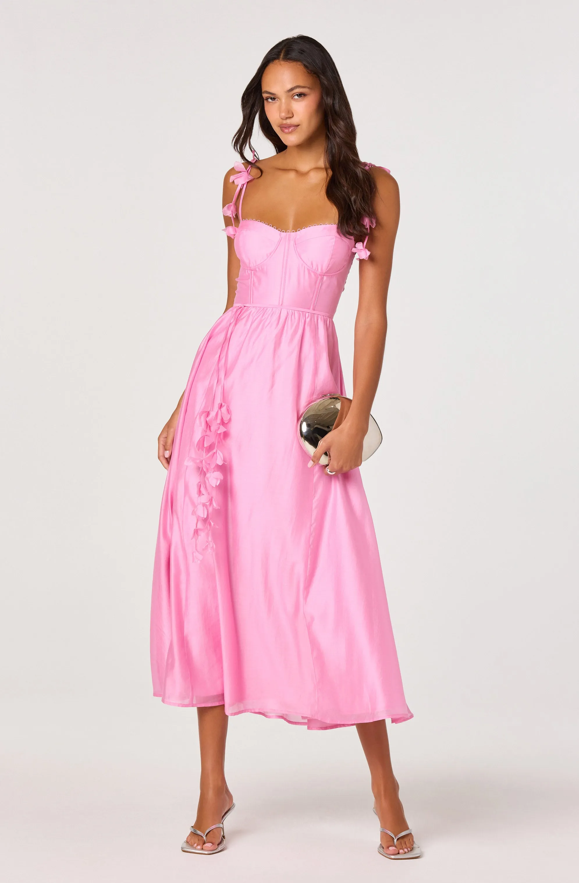 Halcyon 3D Flower Appliqué Midi Dress sold by Astr product image thumbnail 5
