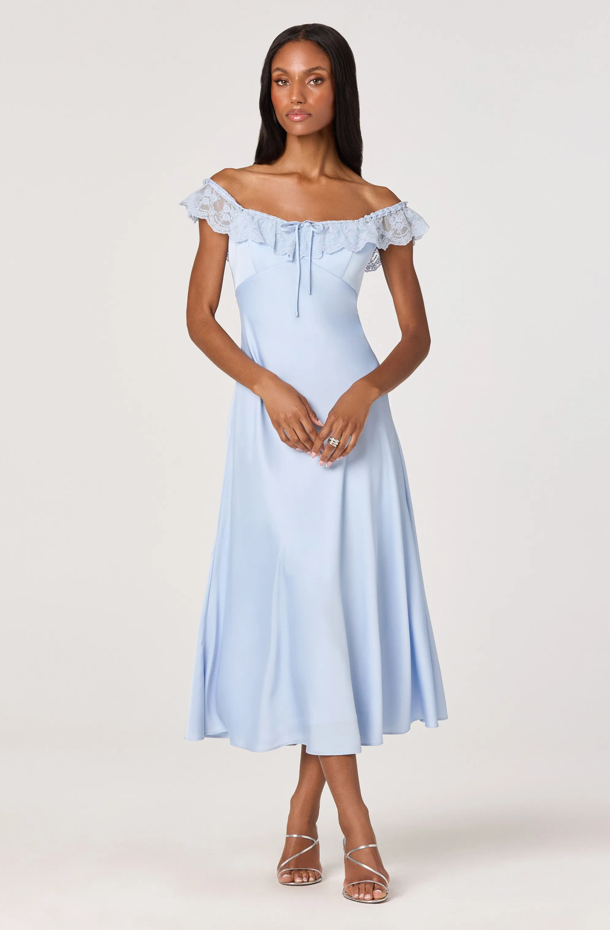 Makiya Lace Strap Empire Waist Midi Dress sold by Astr product image thumbnail 5