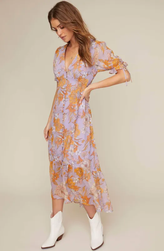 Chandler Floral Midi Dress sold by Astr