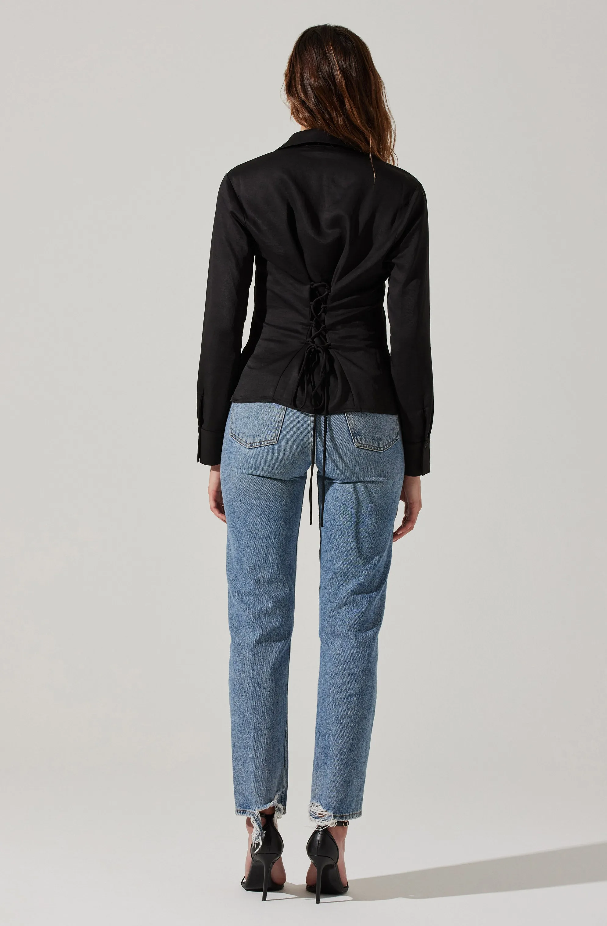 Tie Back Corset Button Up Top sold by Astr product image thumbnail 5