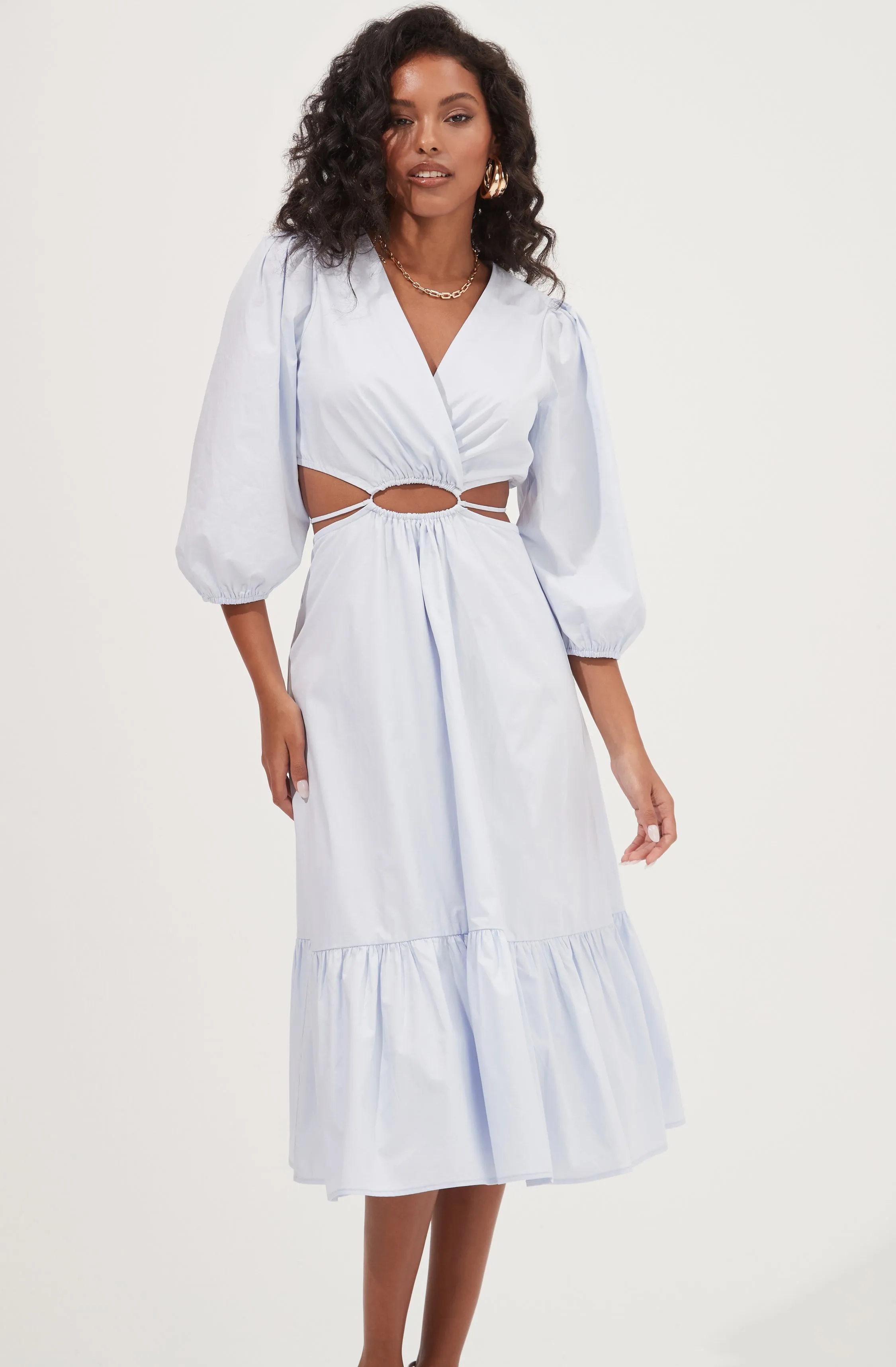 Rosewood Surplice Cutout Waist Midi Dress sold by Astr product image thumbnail 2