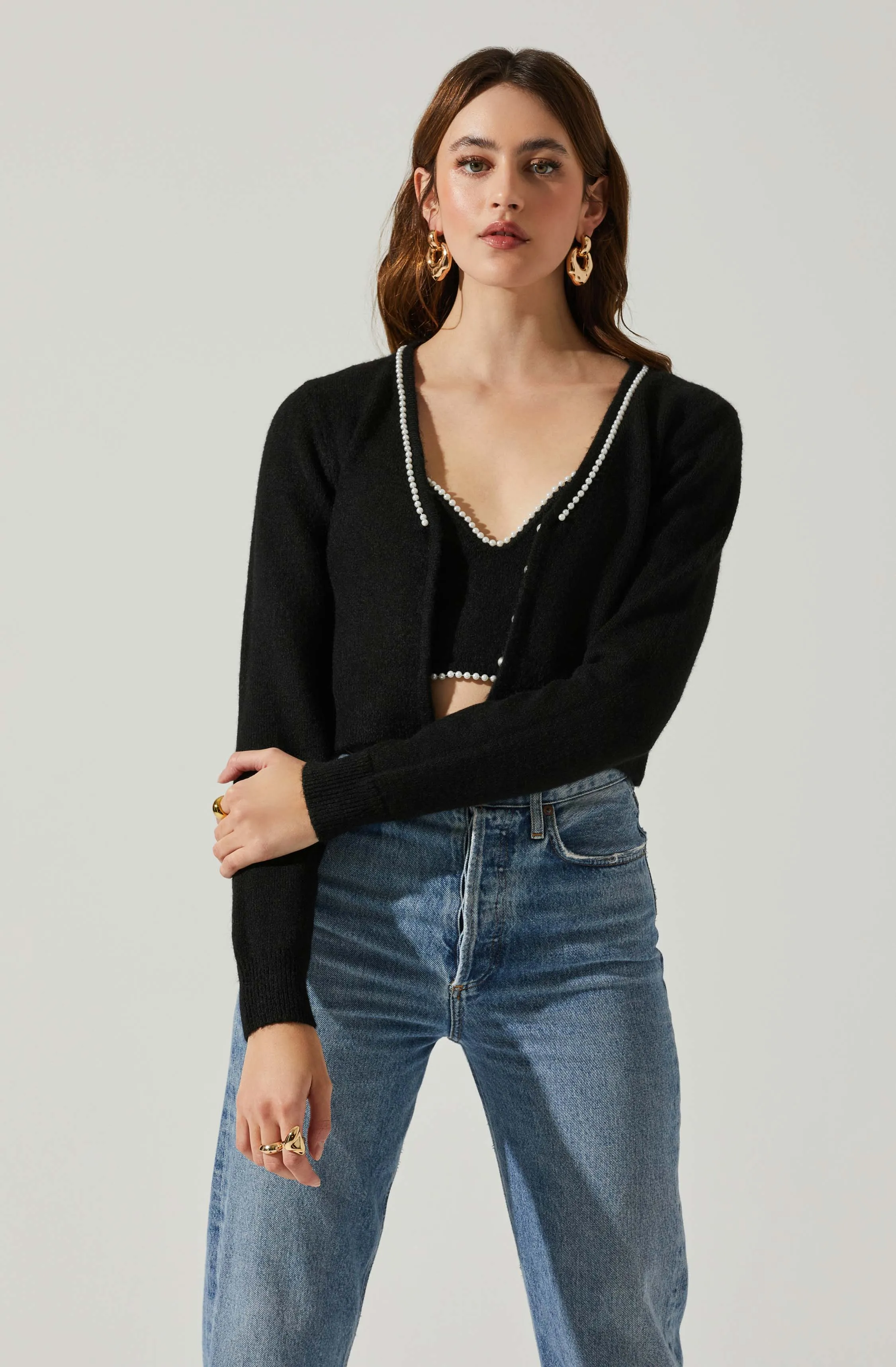 Melissa Pearl Embellished Cardigan Sweater sold by Astr product image thumbnail 3