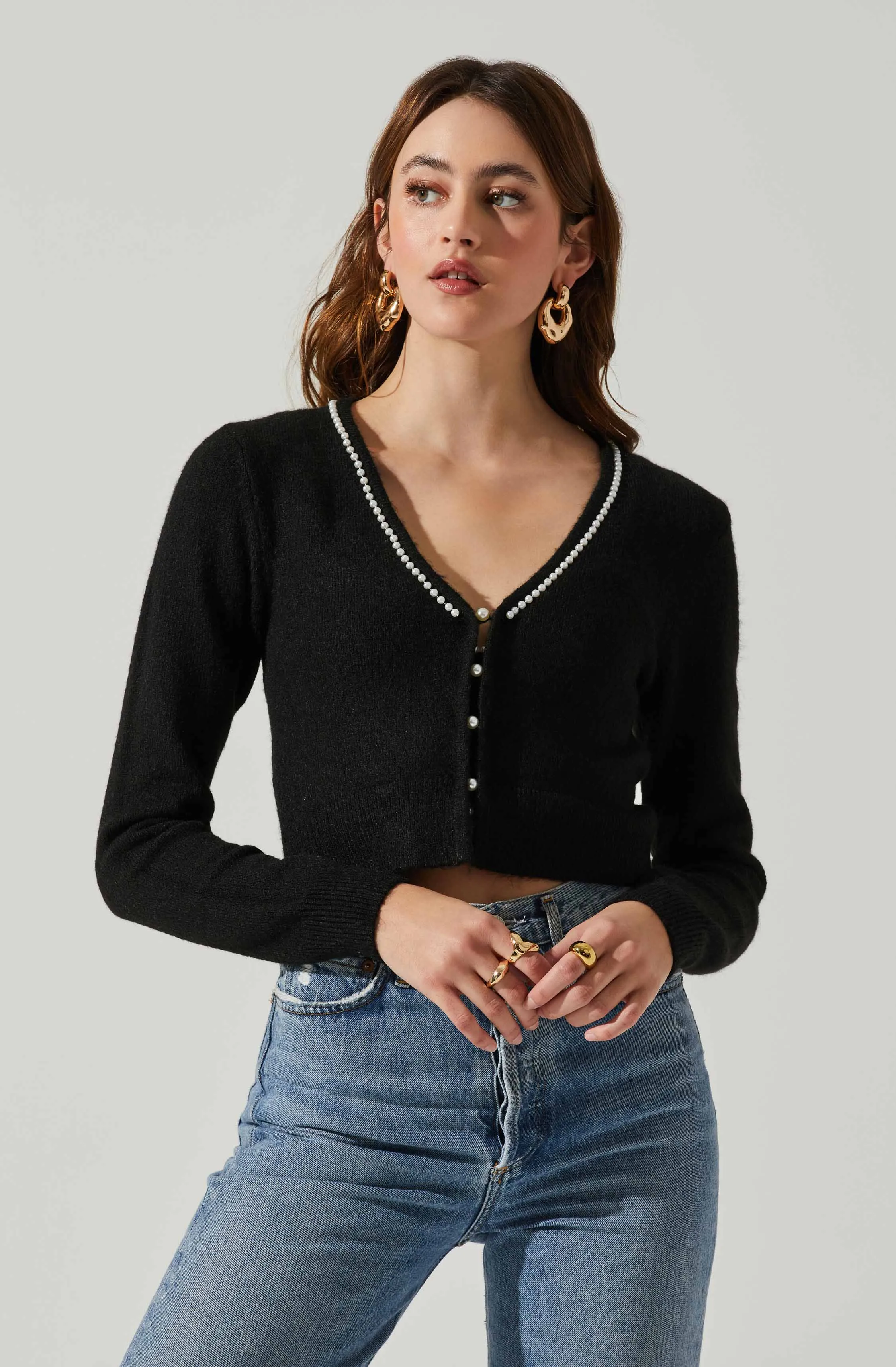 Melissa Pearl Embellished Cardigan Sweater sold by Astr