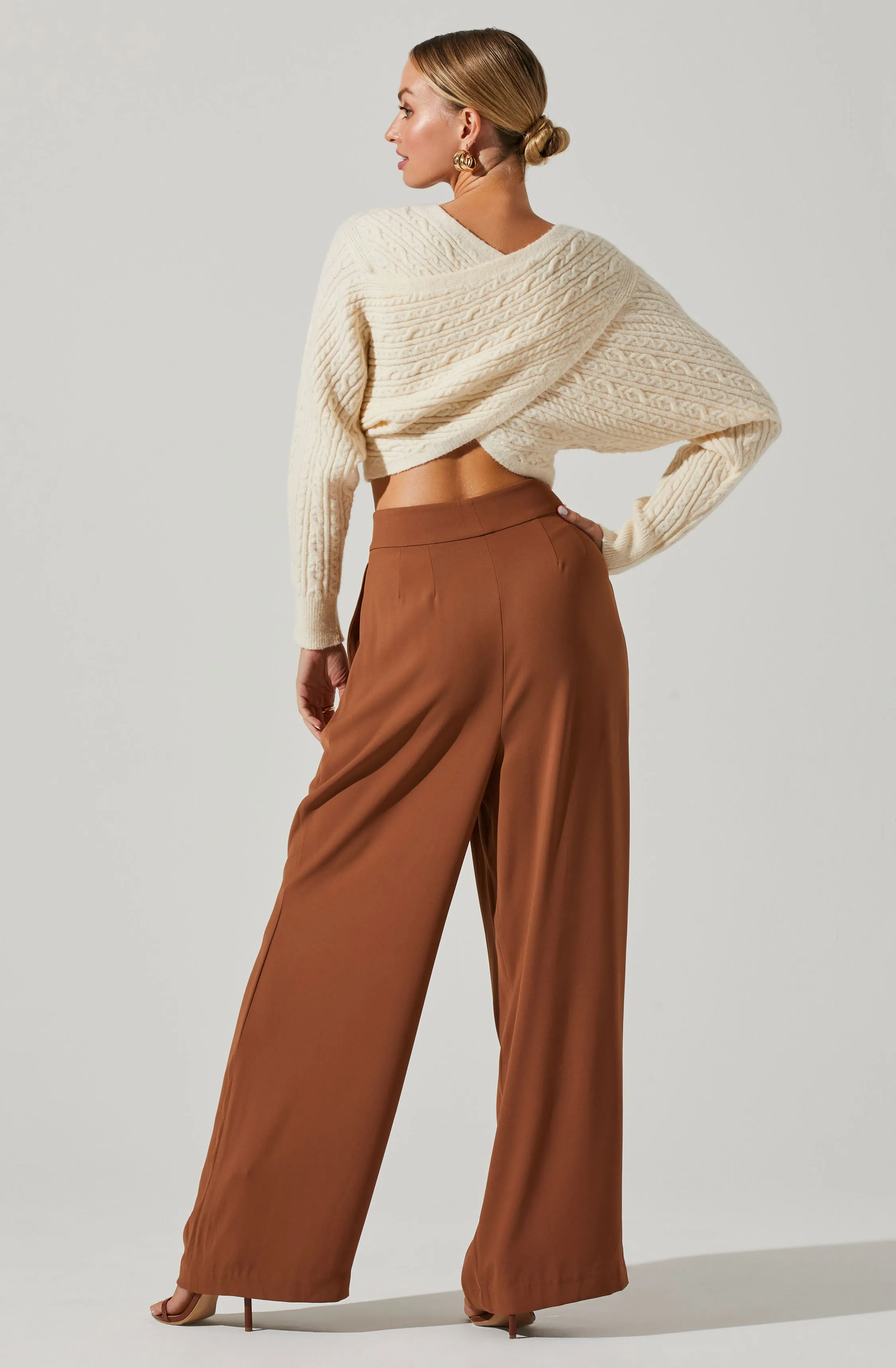 Mariana Reversible Cable Knit Wrap Sweater sold by Astr product image thumbnail 5