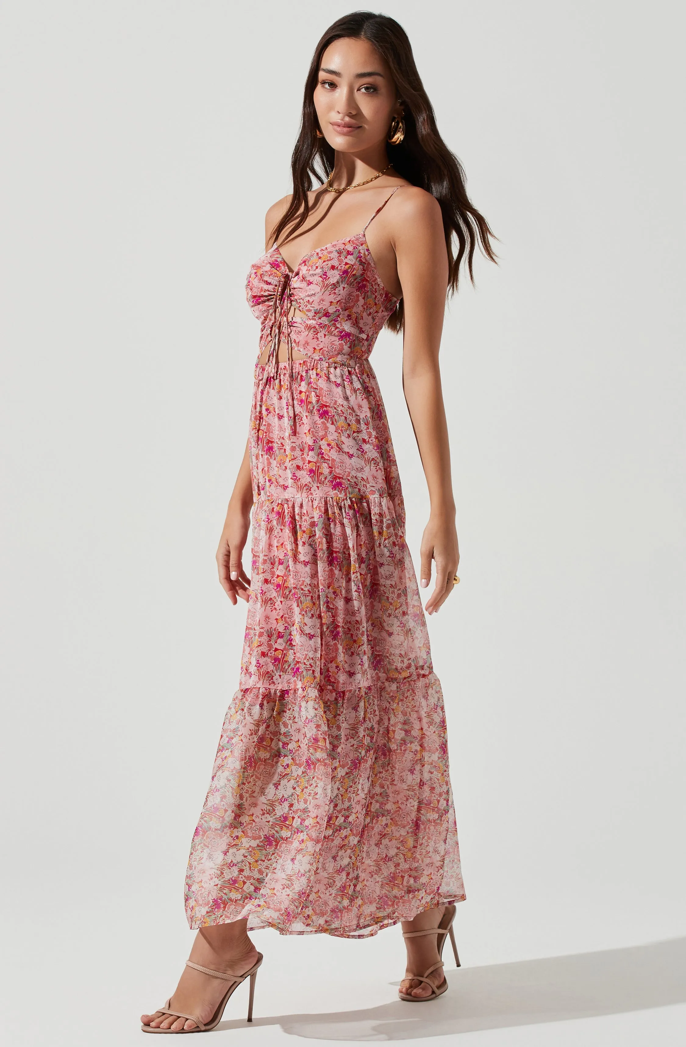 Brandy Floral Cinched Front Cutout Maxi Dress sold by Astr product image thumbnail 2