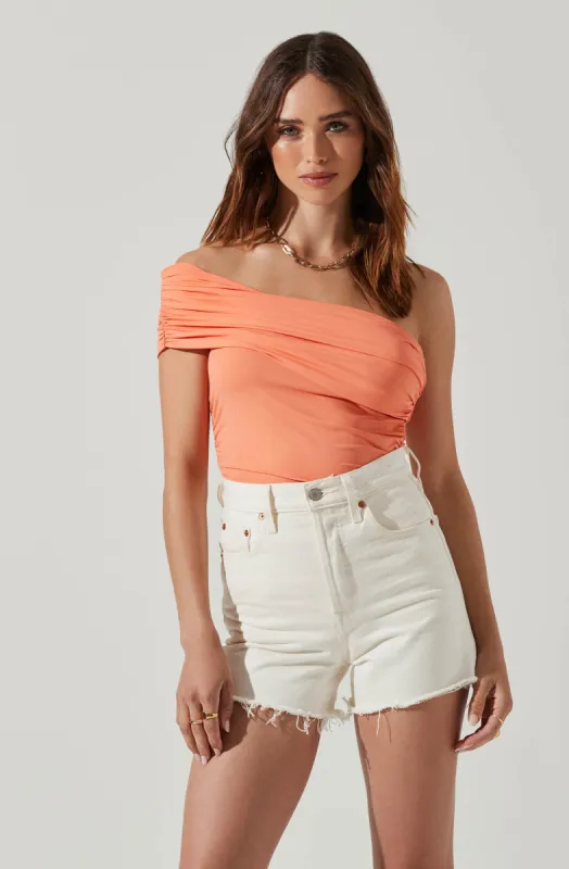 Juni One Shoulder Bodysuit sold by Astr