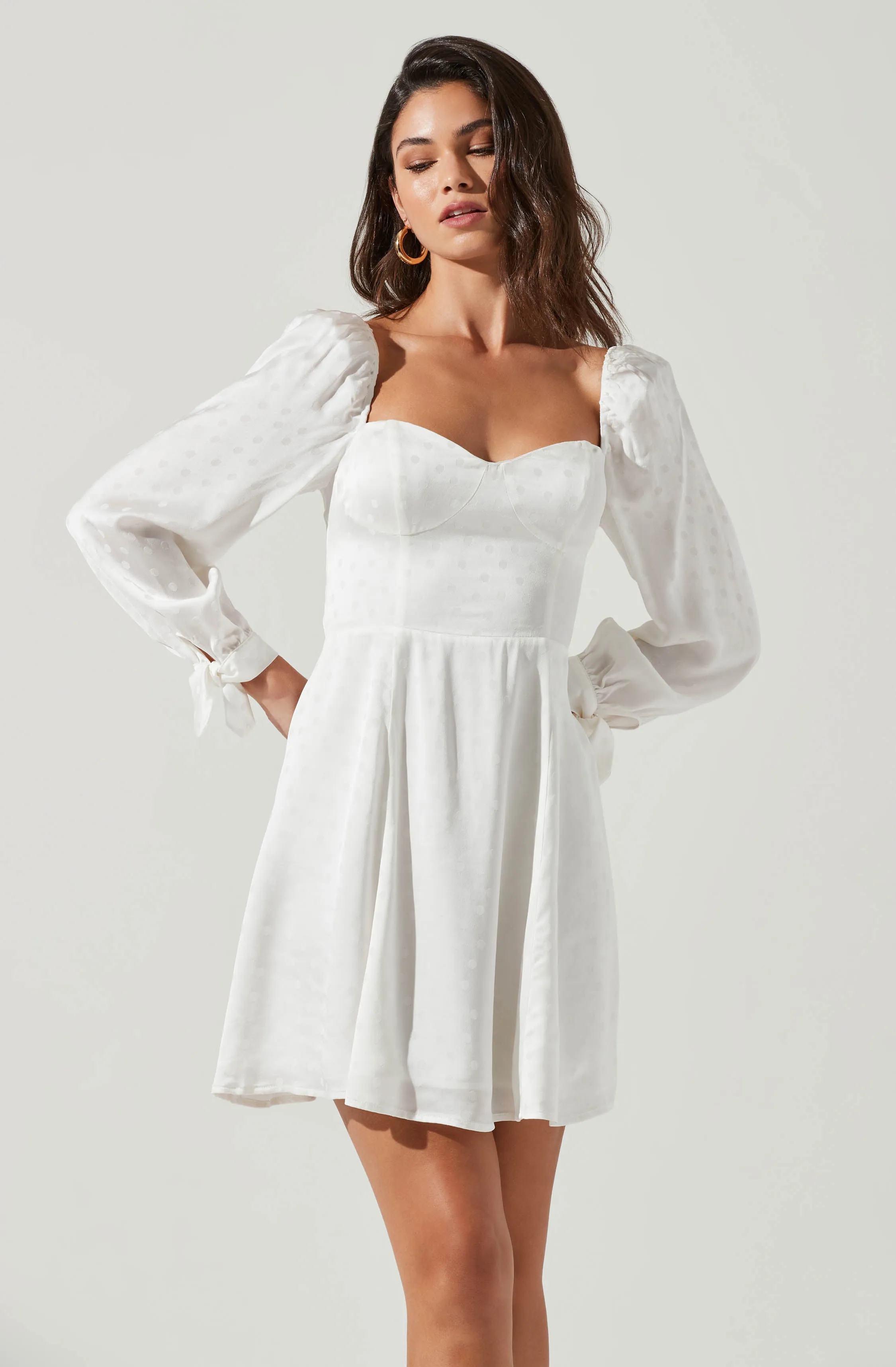 Windsor Sweetheart Neck Long Sleeve Mini Dress sold by Astr product image thumbnail 2