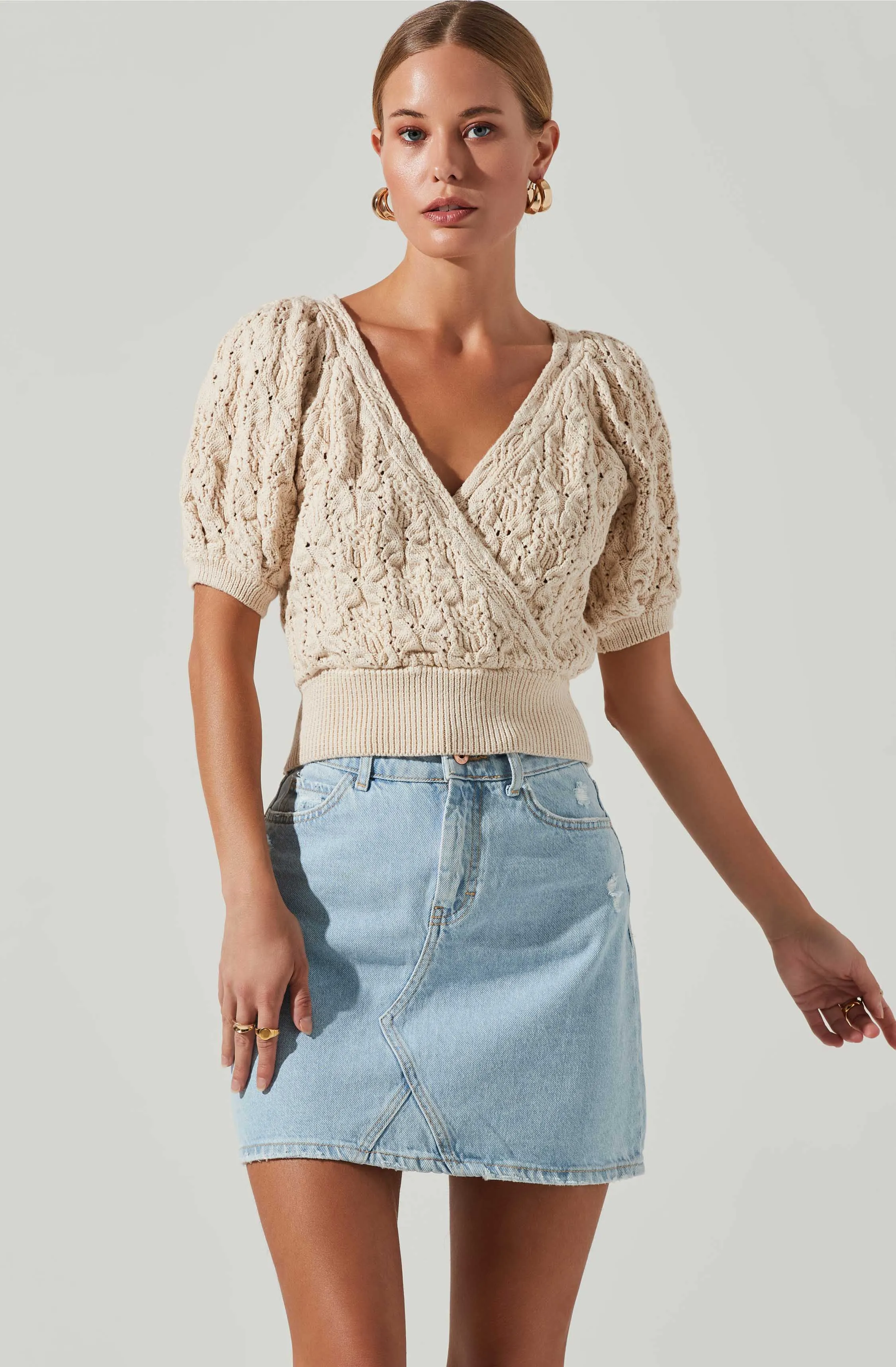 Elowen Puff Sleeve Sweater sold by Astr