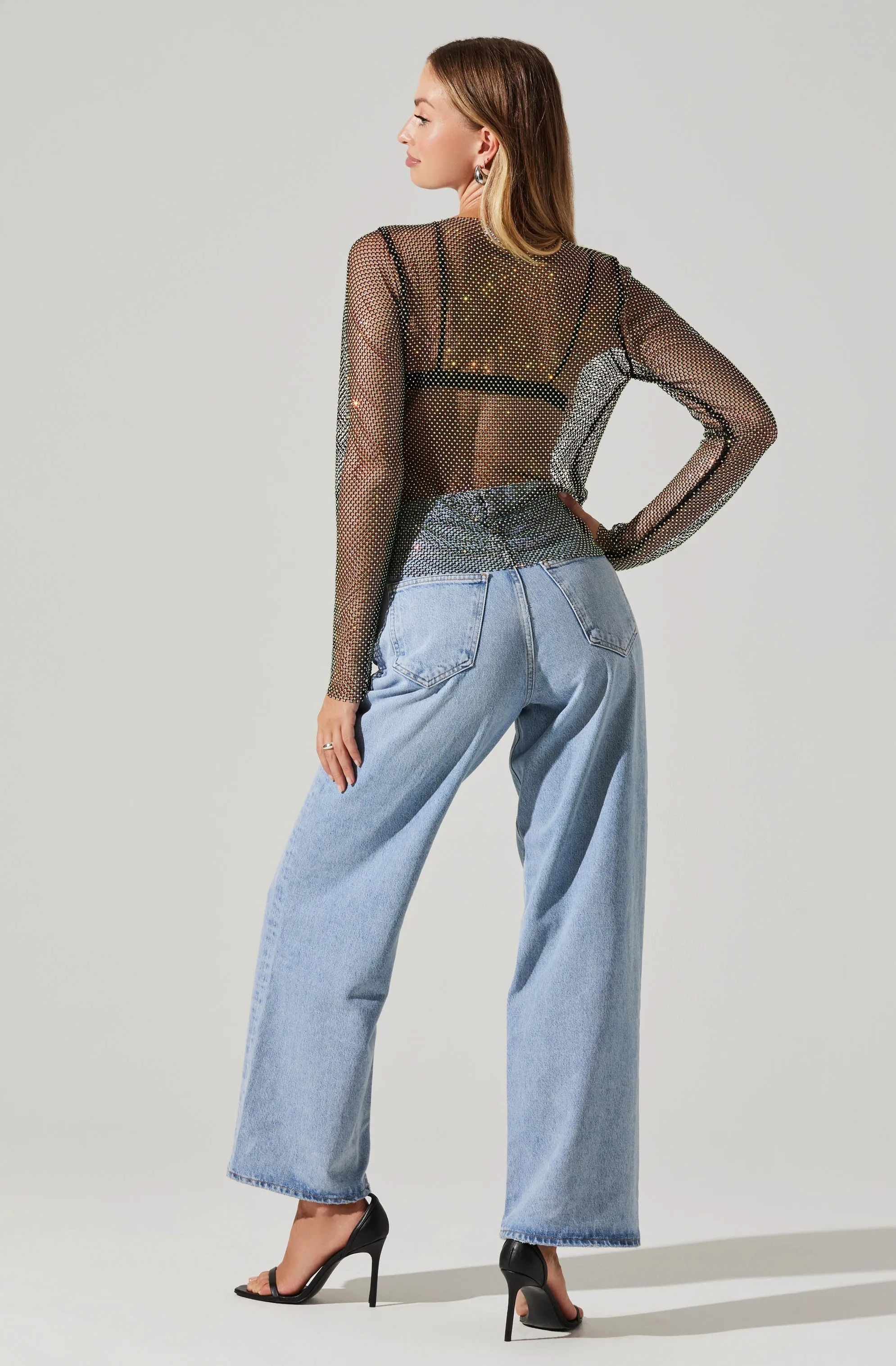 Sequin Mesh Long Sleeve Top sold by Astr product image thumbnail 5