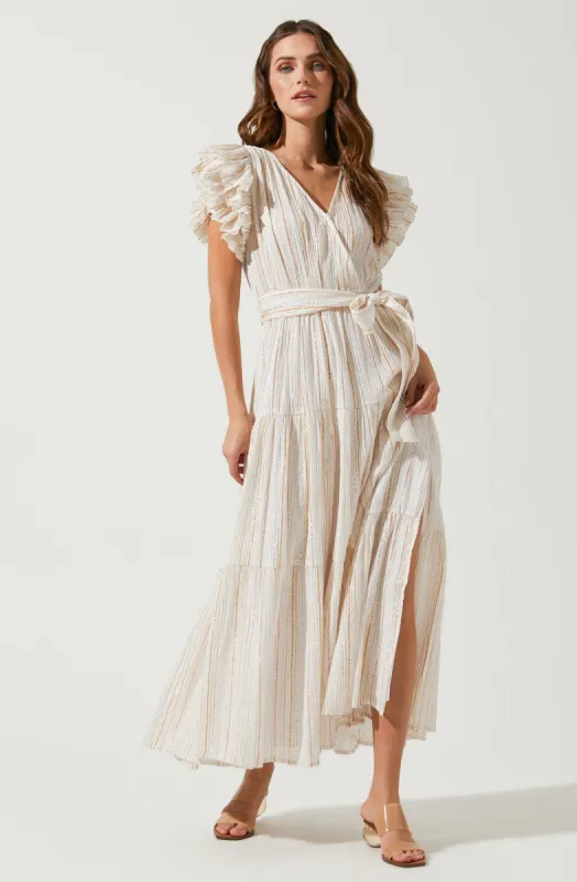 Rhiannon Ruffle Sleeve Maxi Dress sold by Astr