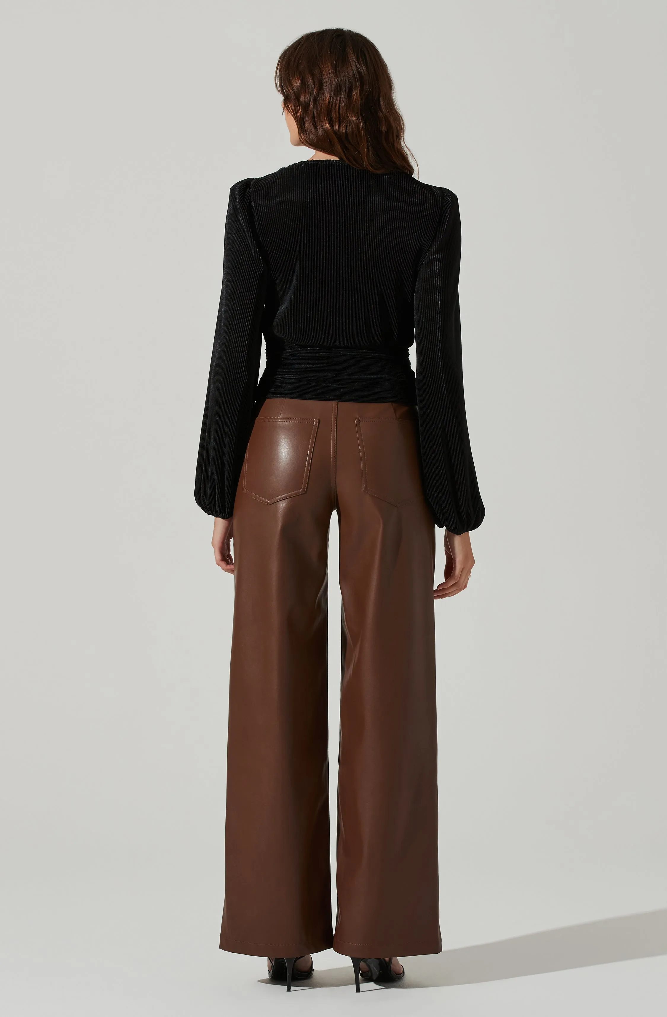 Braydon Pleated Ruched Front Long Sleeve Top sold by Astr product image thumbnail 4