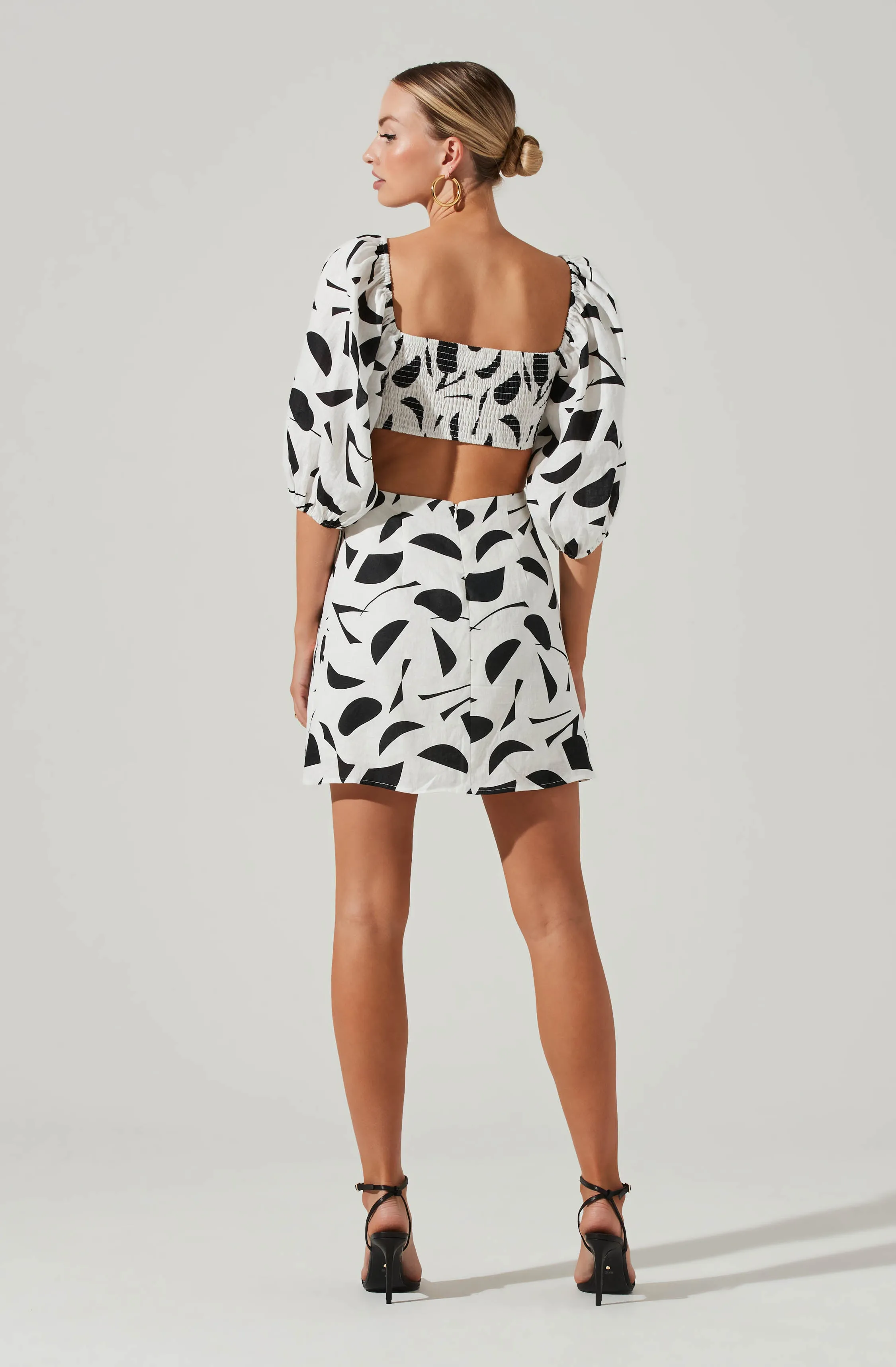 Heather Abstract Print Cutout Bubble Sleeve Mini Dress sold by Astr product image thumbnail 5