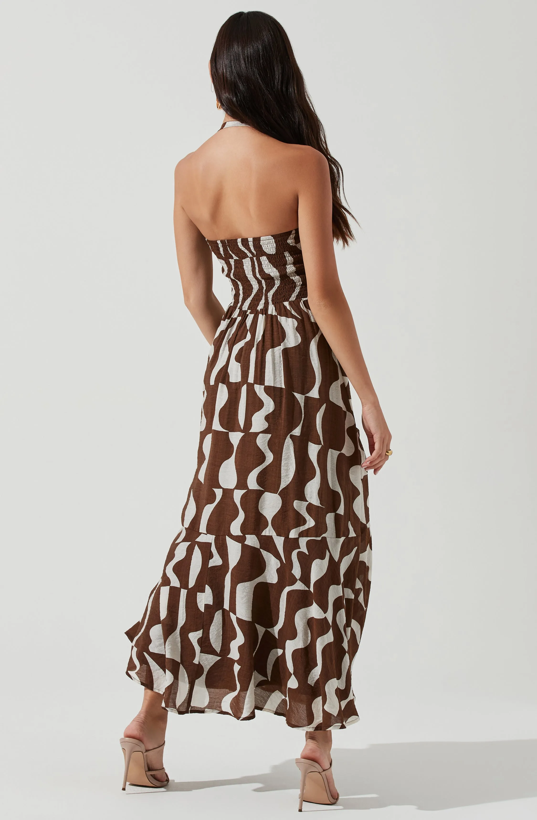 Mariella Abstract Print Halter Midi Dress sold by Astr product image thumbnail 4