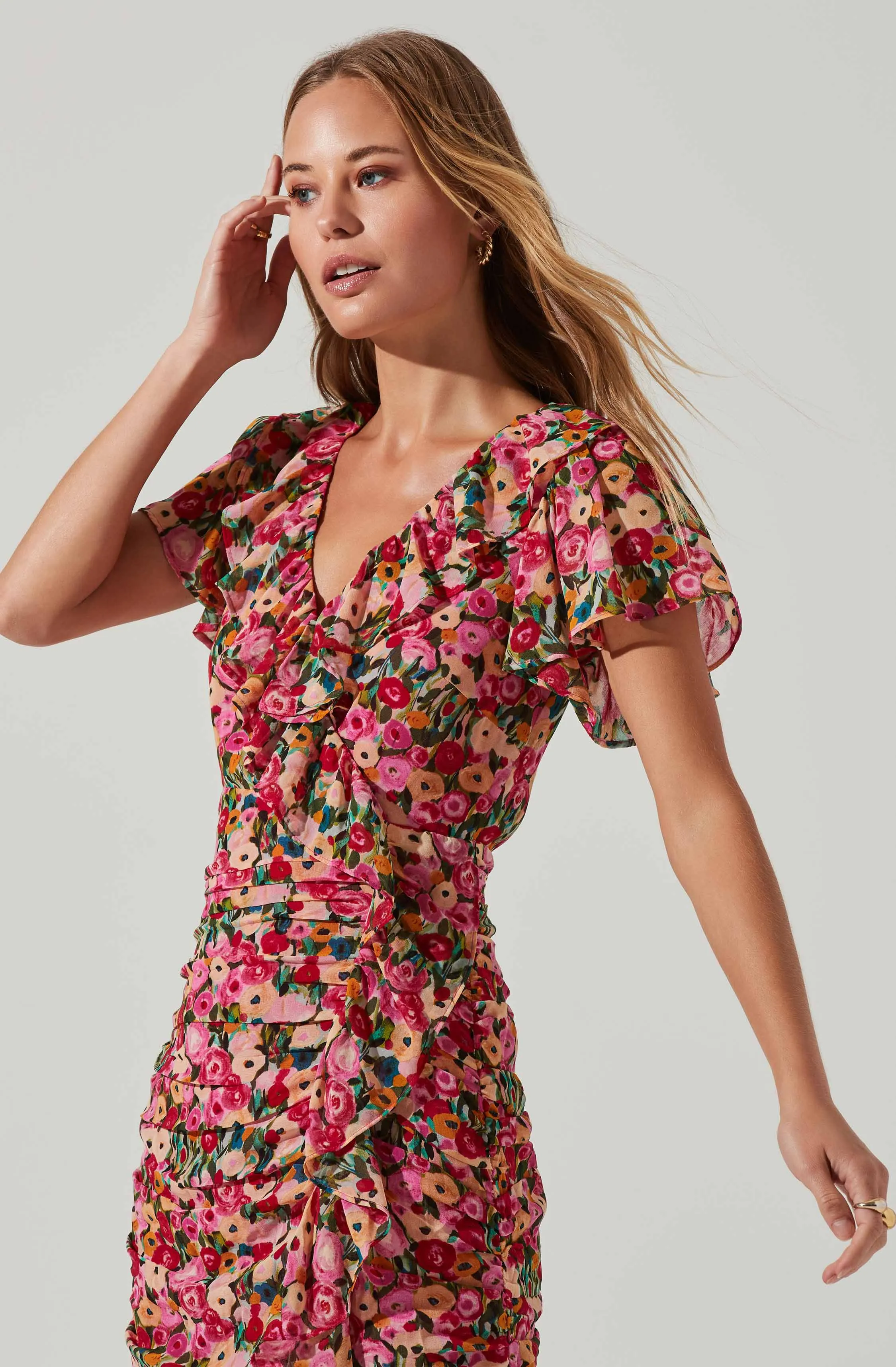 Vilma Floral Ruched Midi Dress sold by Astr product image thumbnail 2