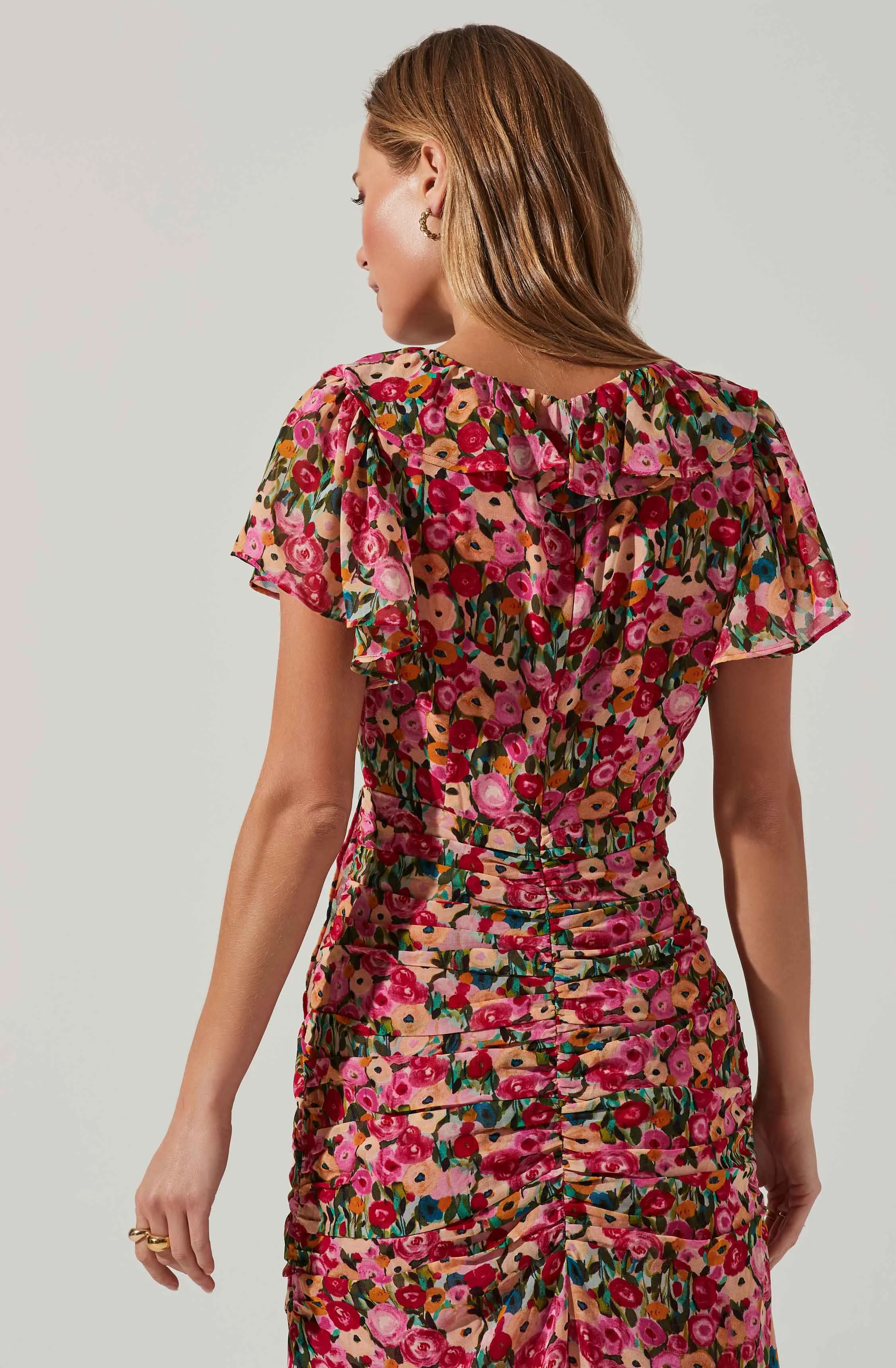 Vilma Floral Ruched Midi Dress sold by Astr product image thumbnail 4