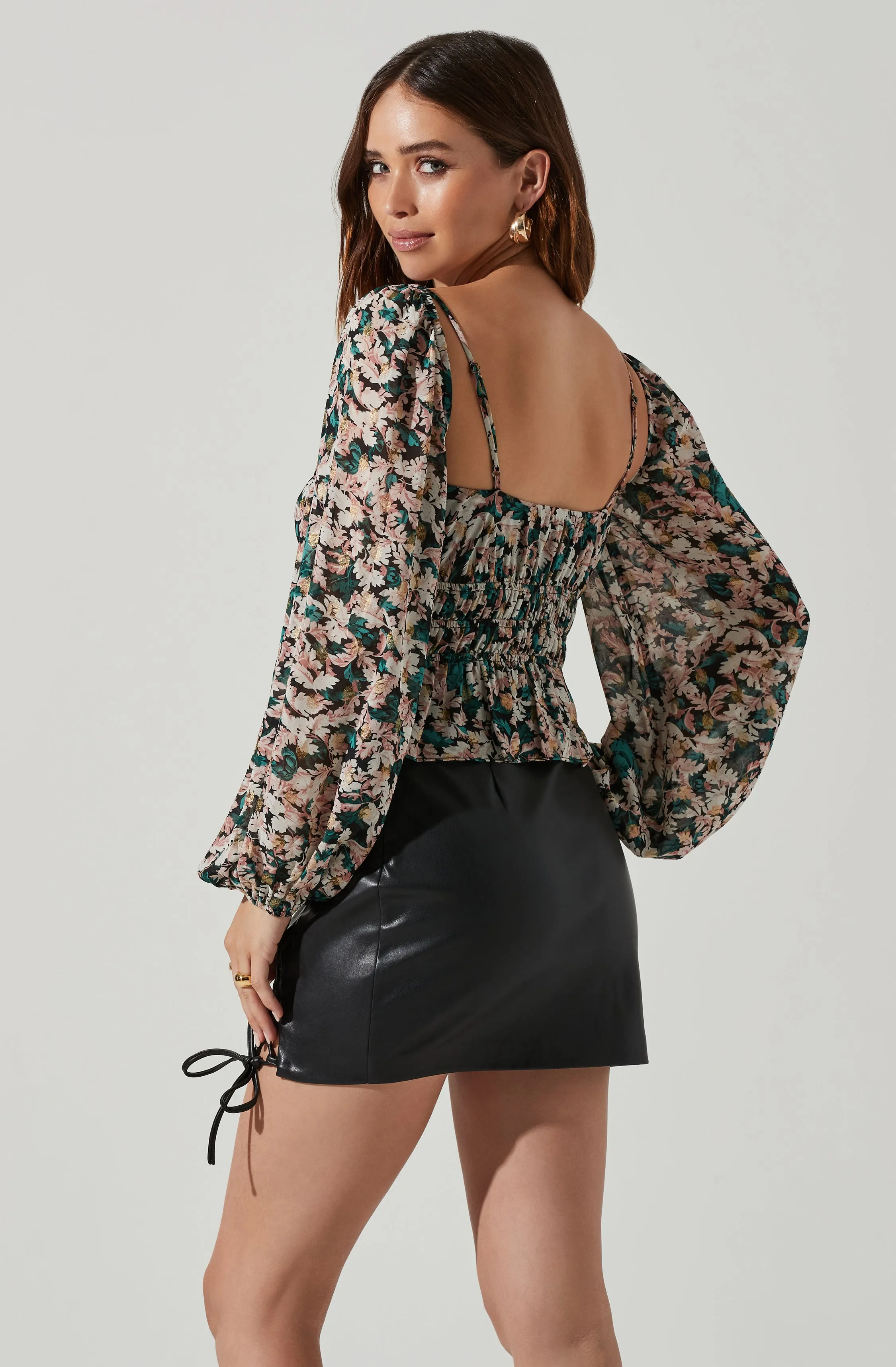 Prudence Floral Peplum Top sold by Astr product image thumbnail 4