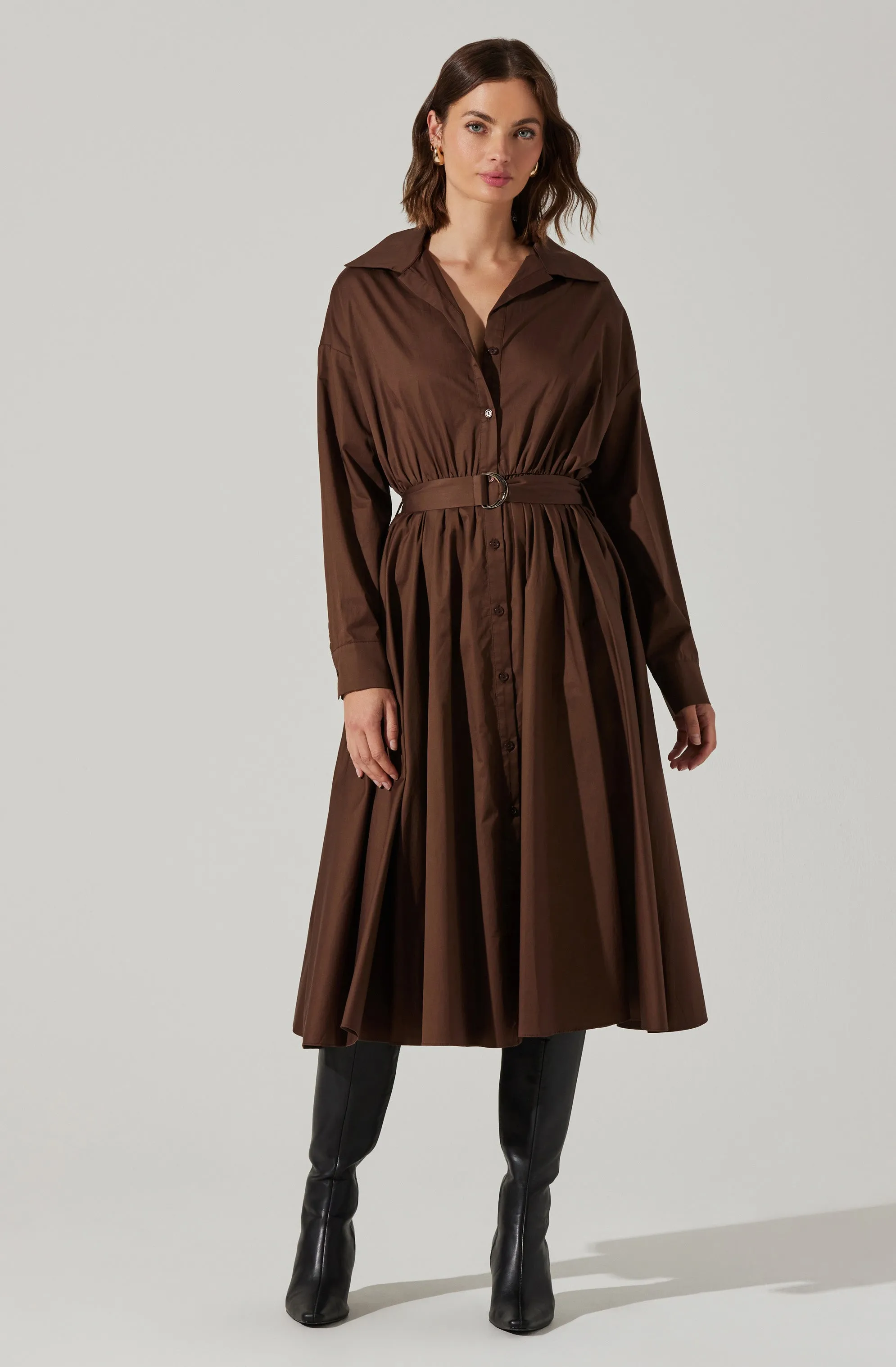Darany Belted Midi Shirt Dress sold by Astr product image thumbnail 3