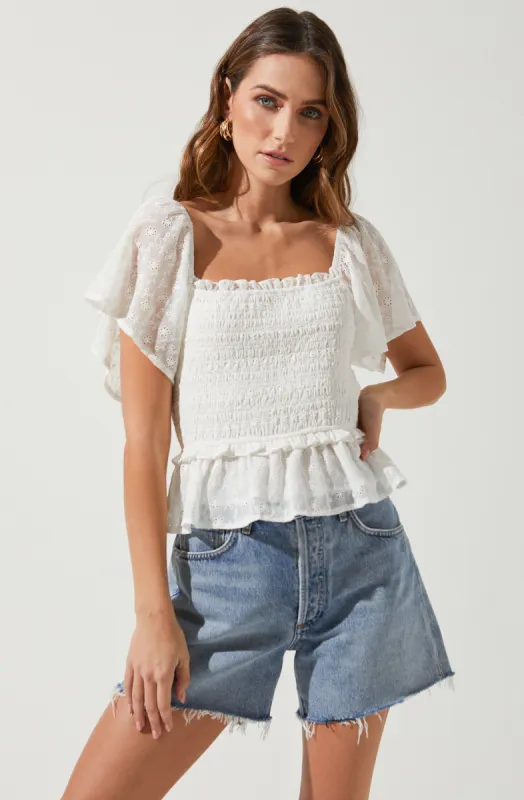 January Smocked Top sold by Astr