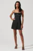 Mina Satin Rhinestone Trim Mini Dress sold by Astr