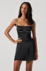 Mina Satin Rhinestone Trim Mini Dress sold by Astr