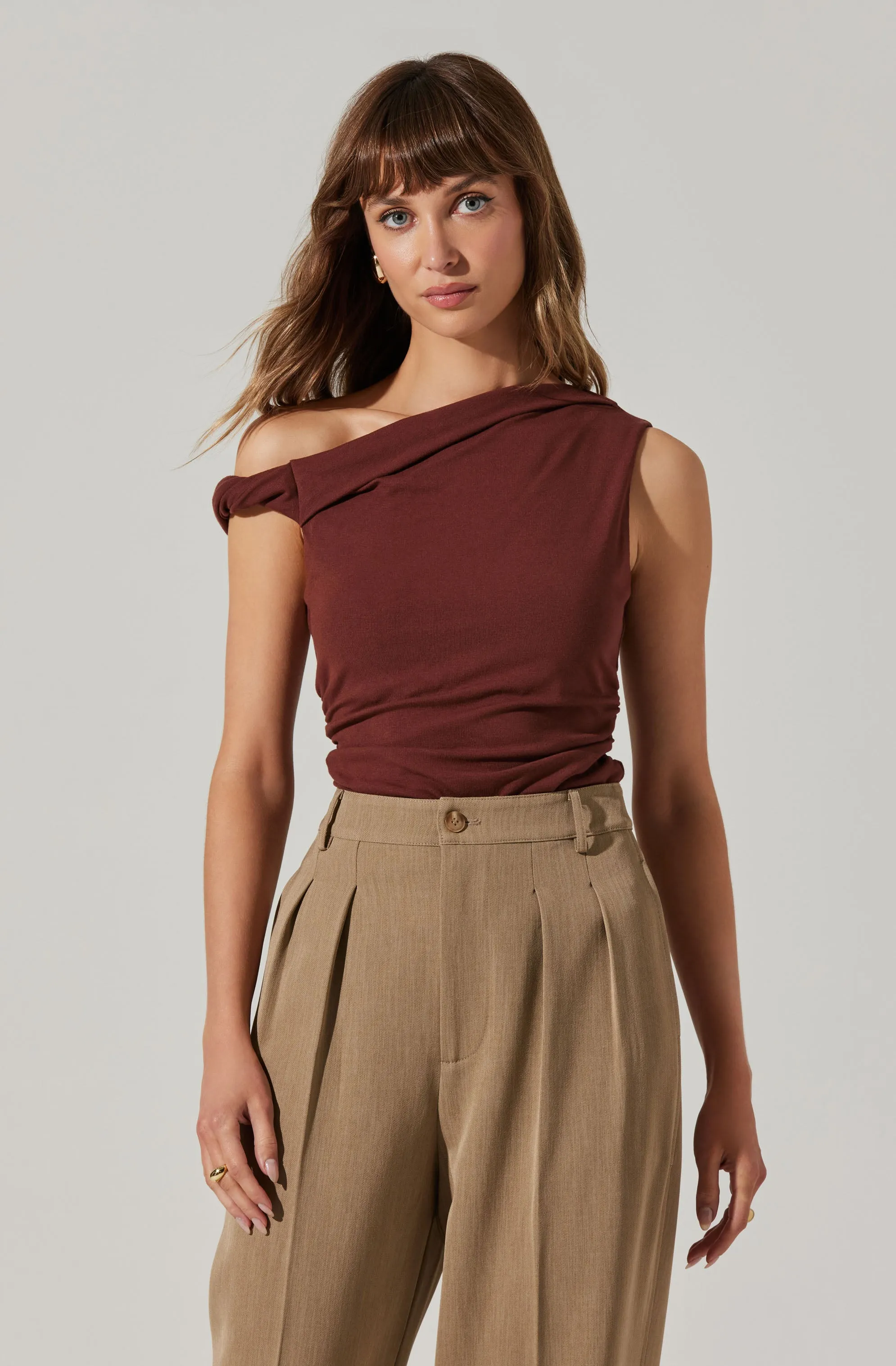 Zivon Asymmetrical Sleeveless Top sold by Astr