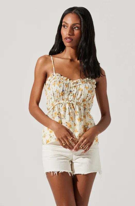Ruched Babydoll Floral Cami sold by Astr