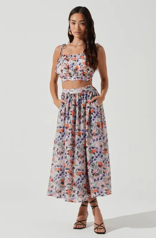 Terra Bella Floral Maxi Skirt sold by Astr