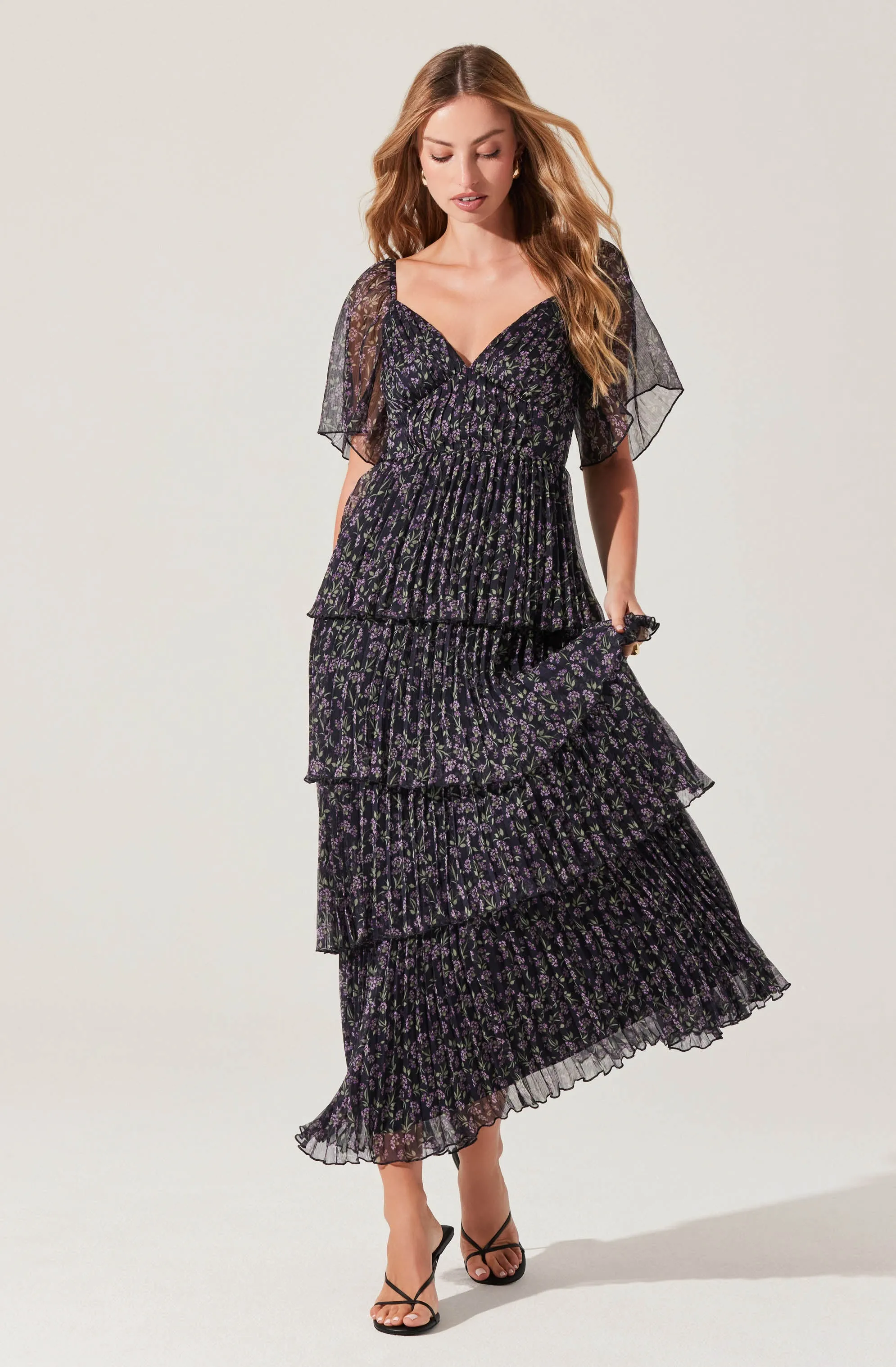 Gracelynn Pleated Tiered Maxi Dress sold by Astr product image thumbnail 3