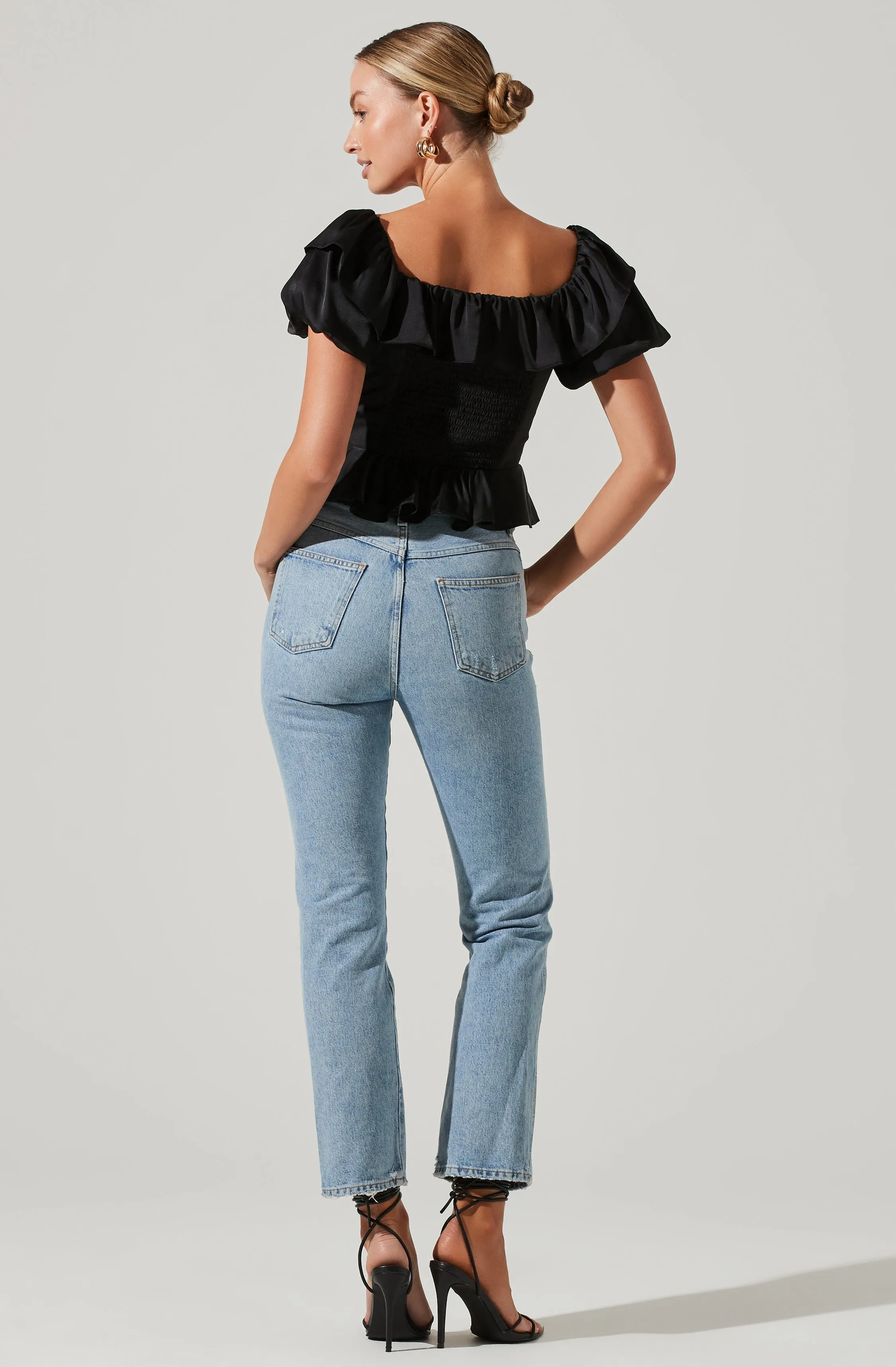 Satin Bubble Sleeve Top sold by Astr product image thumbnail 4