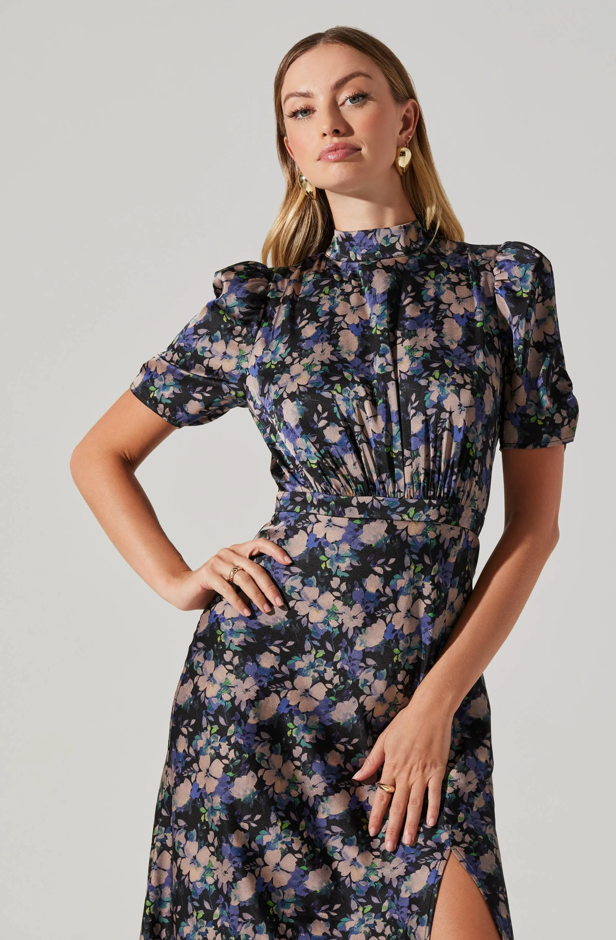 Tie Back Mock Neck Maxi Dress sold by Astr product image thumbnail 2